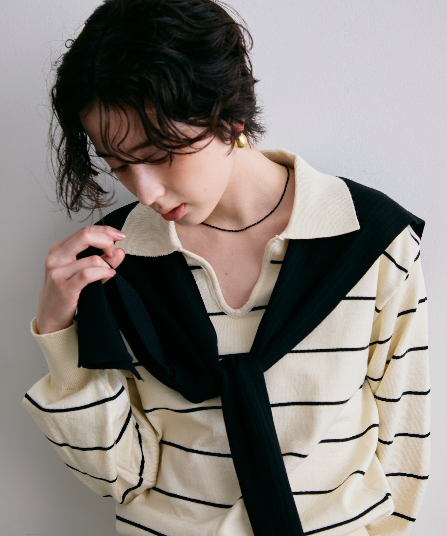 スキッパーボーダーニット