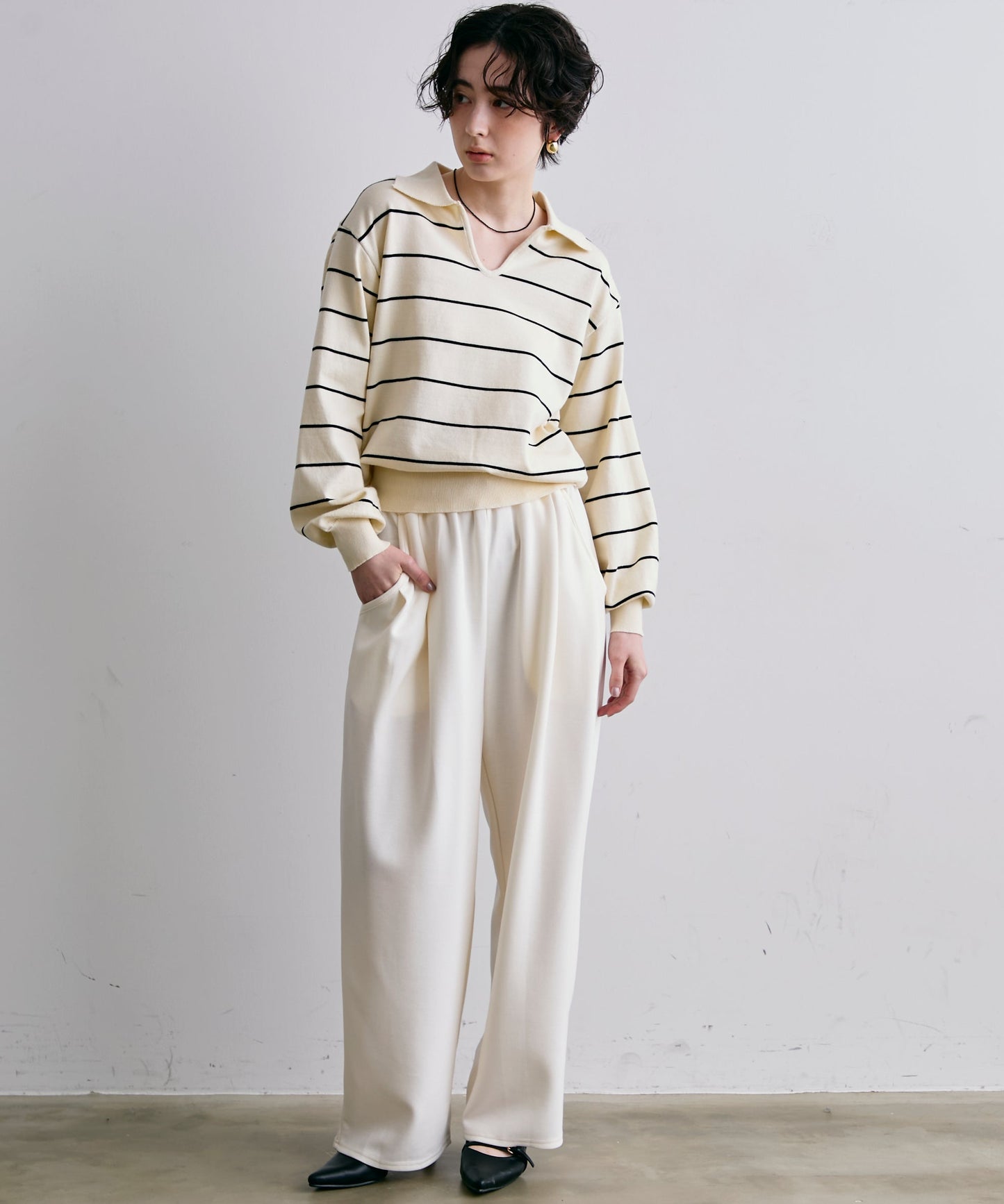 スキッパーボーダーニット