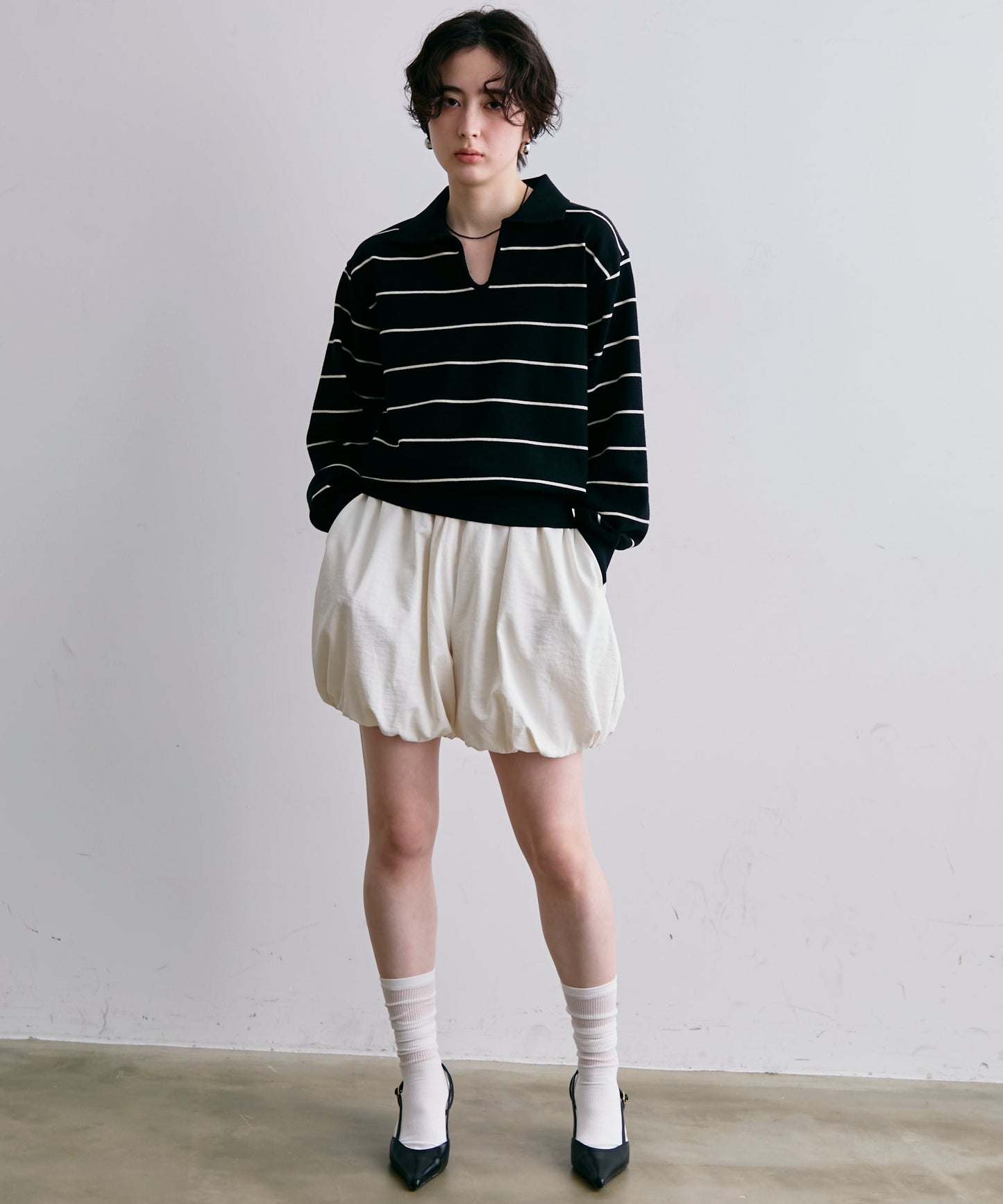 スキッパーボーダーニット