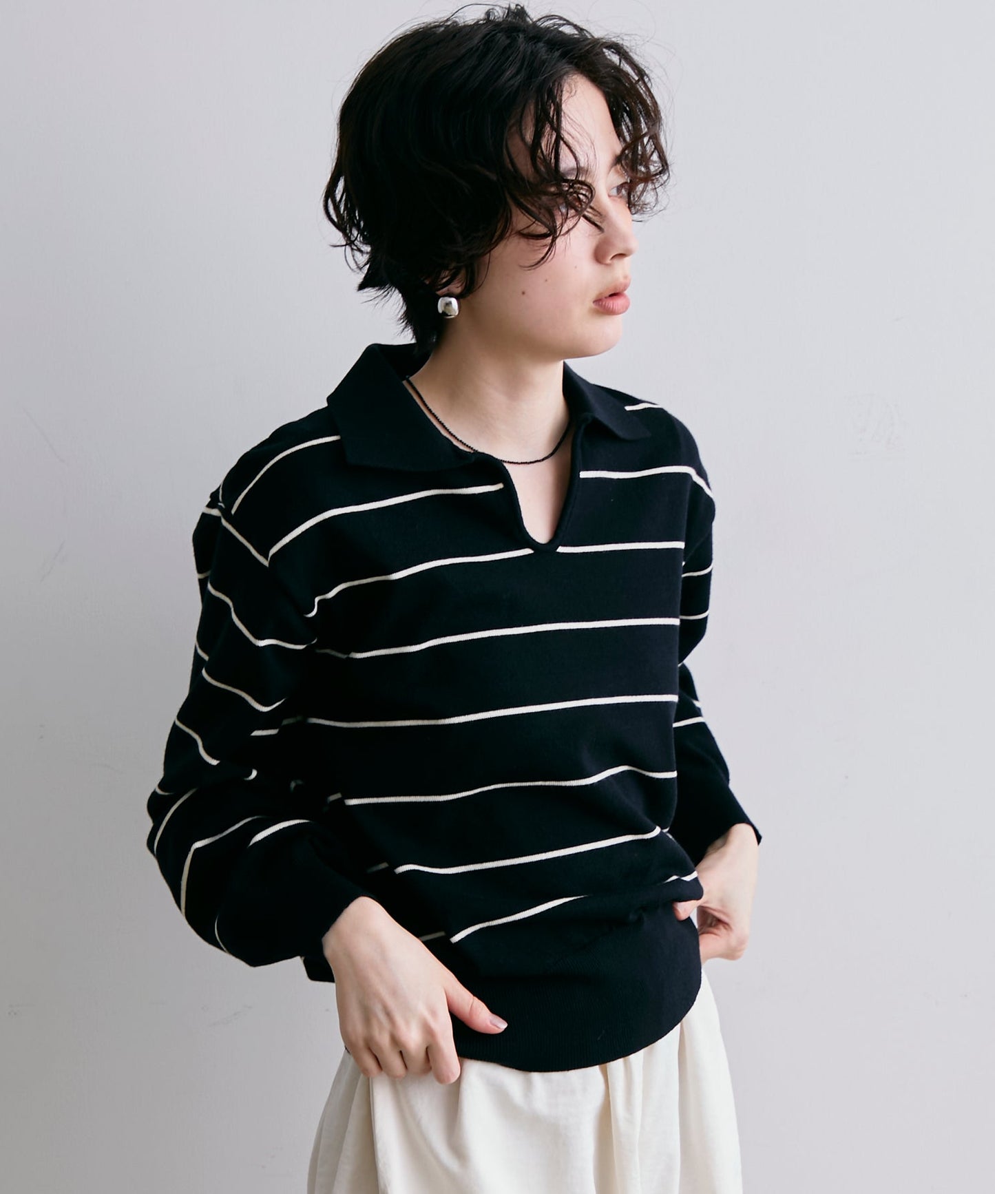 スキッパーボーダーニット