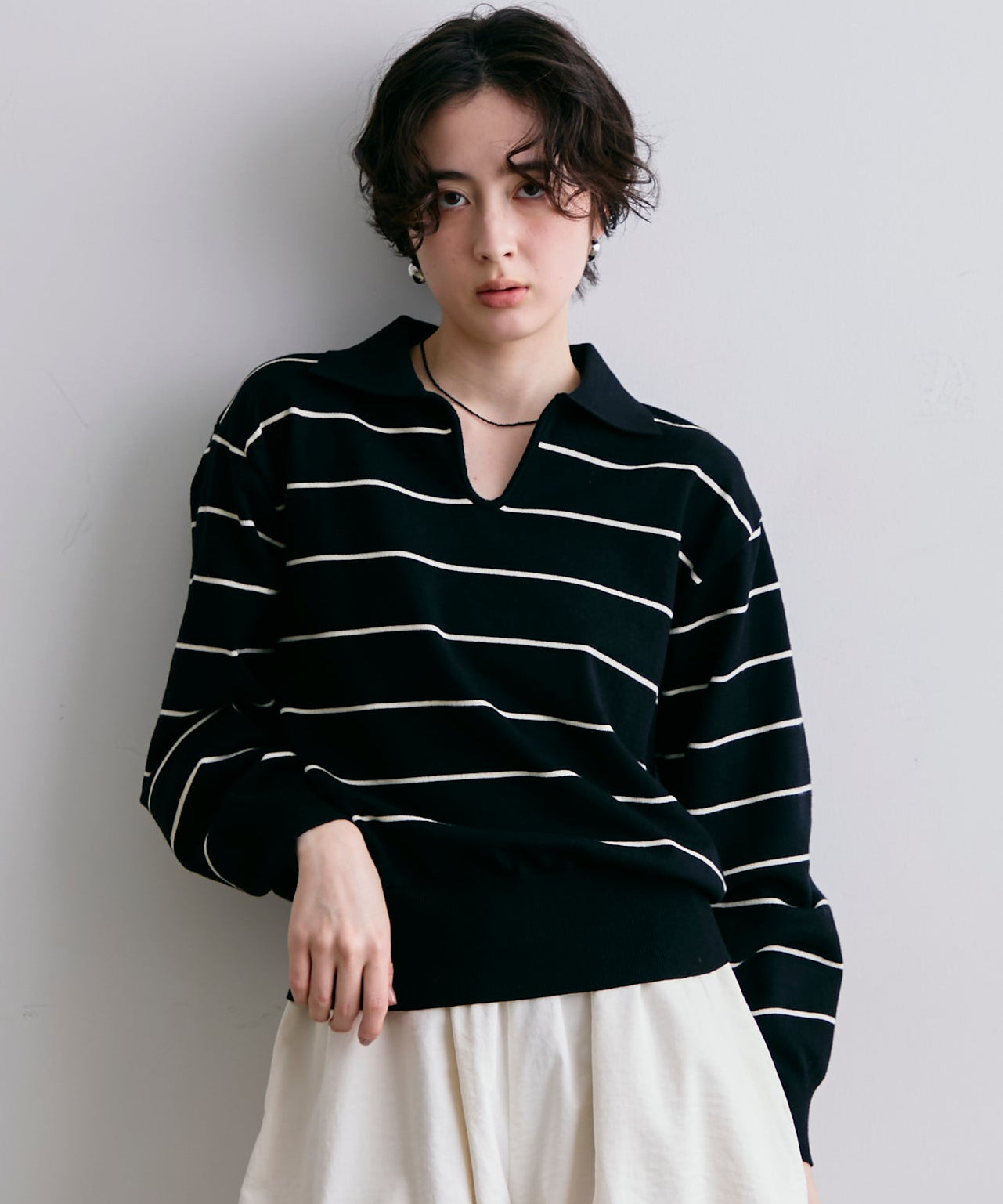 スキッパーボーダーニット