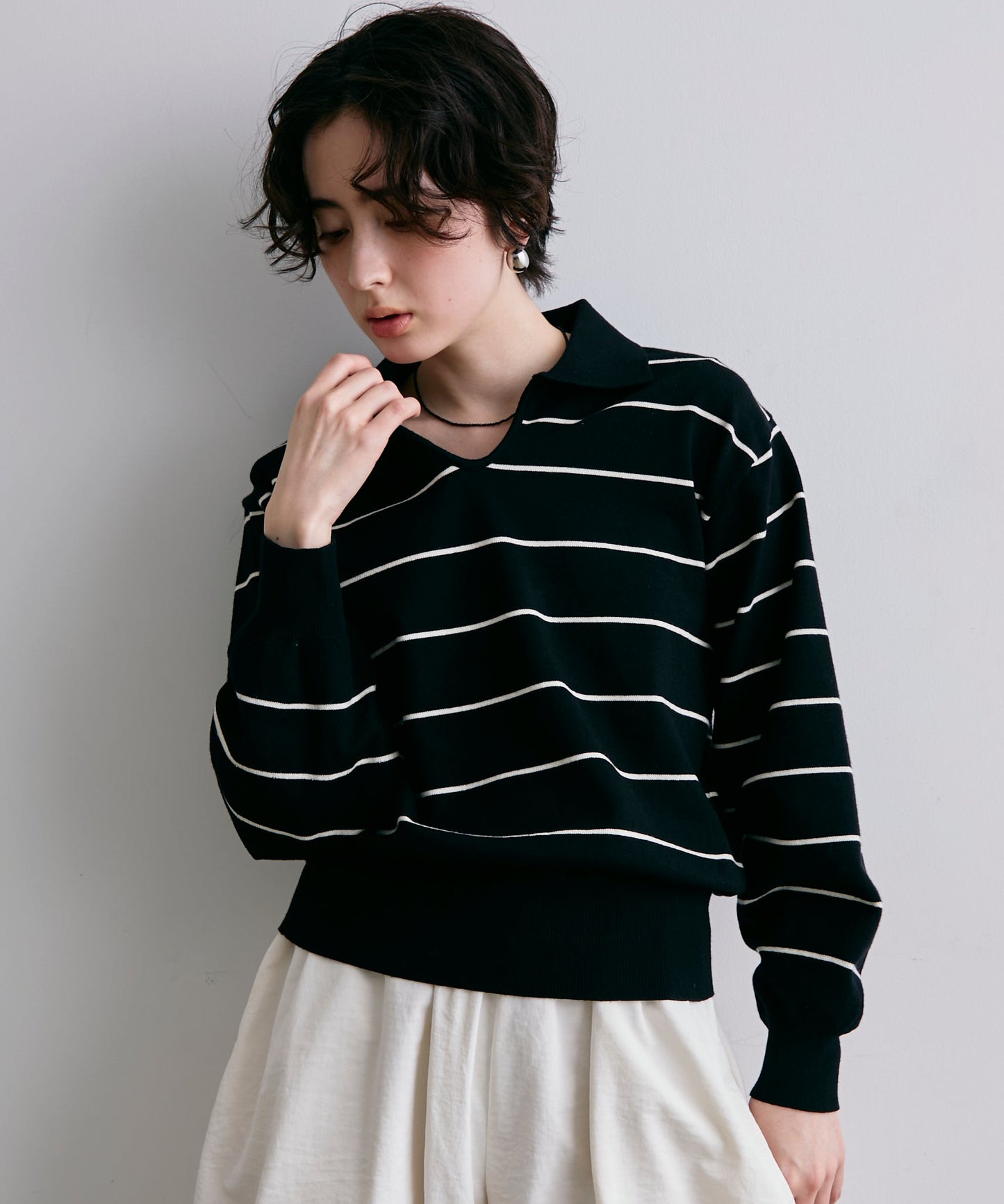 スキッパーボーダーニット