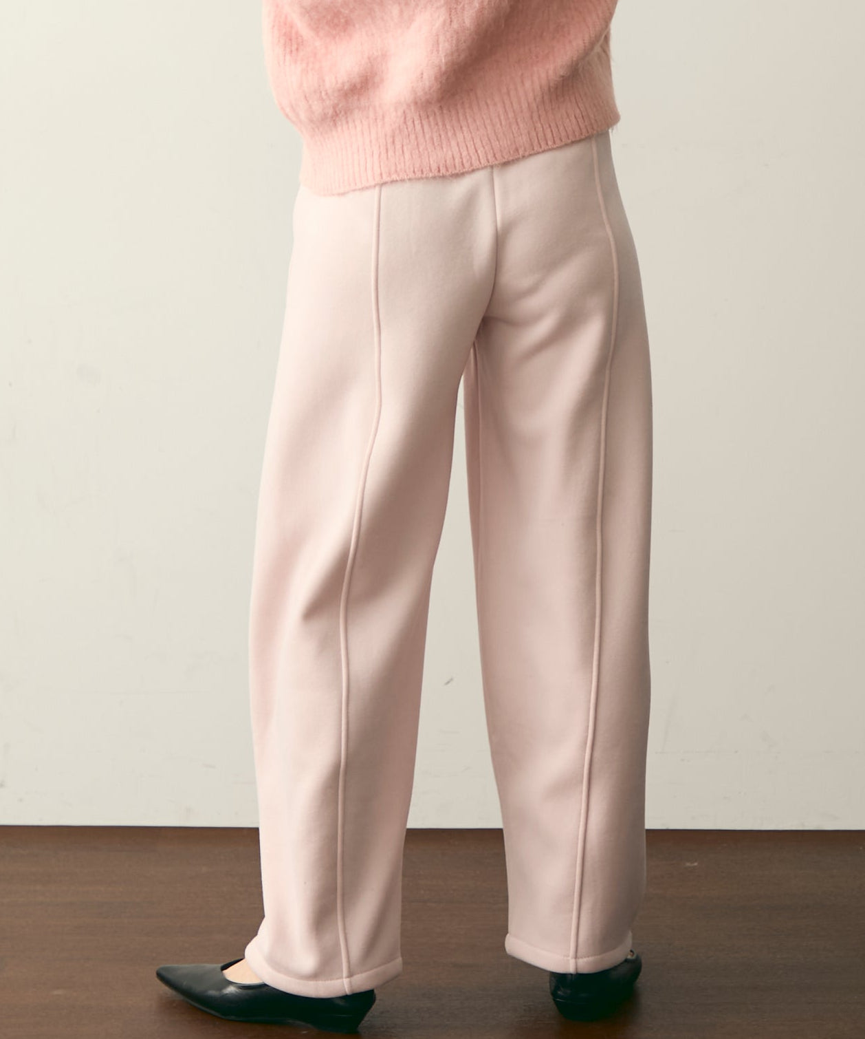 ウエストドロスト裏起毛スウェットカーブパンツ