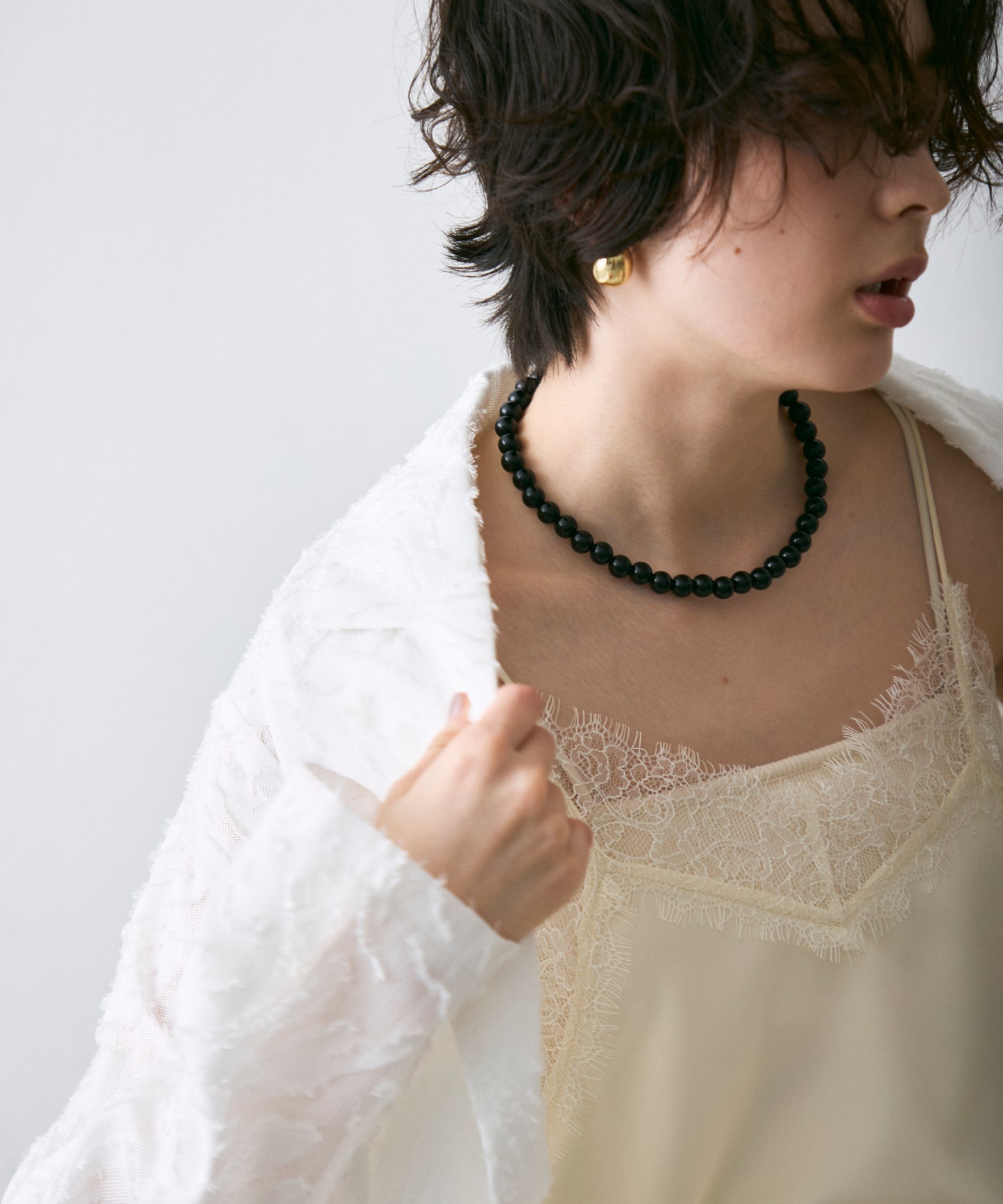 ジャガード柄シングルジャケット