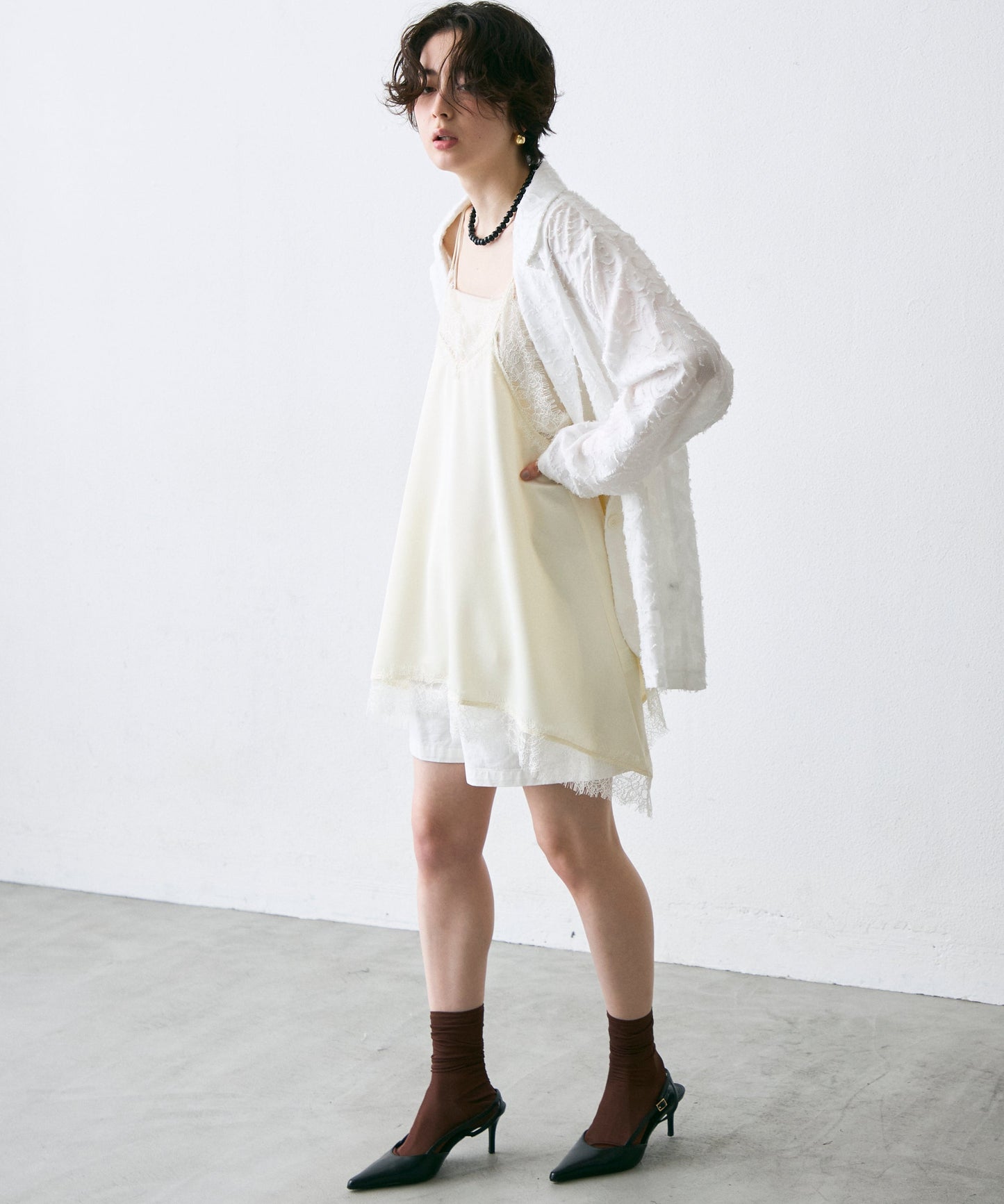 ジャガード柄シングルジャケット