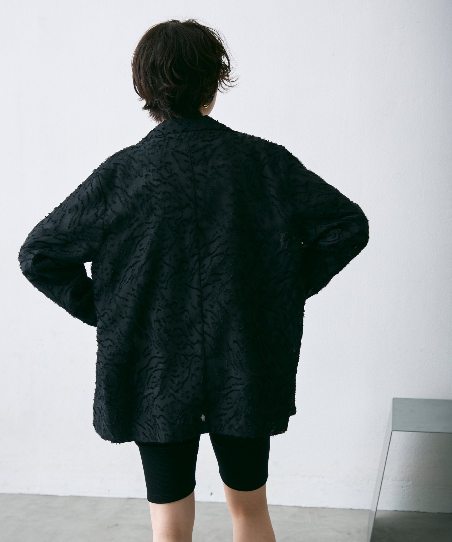 ジャガード柄シングルジャケット