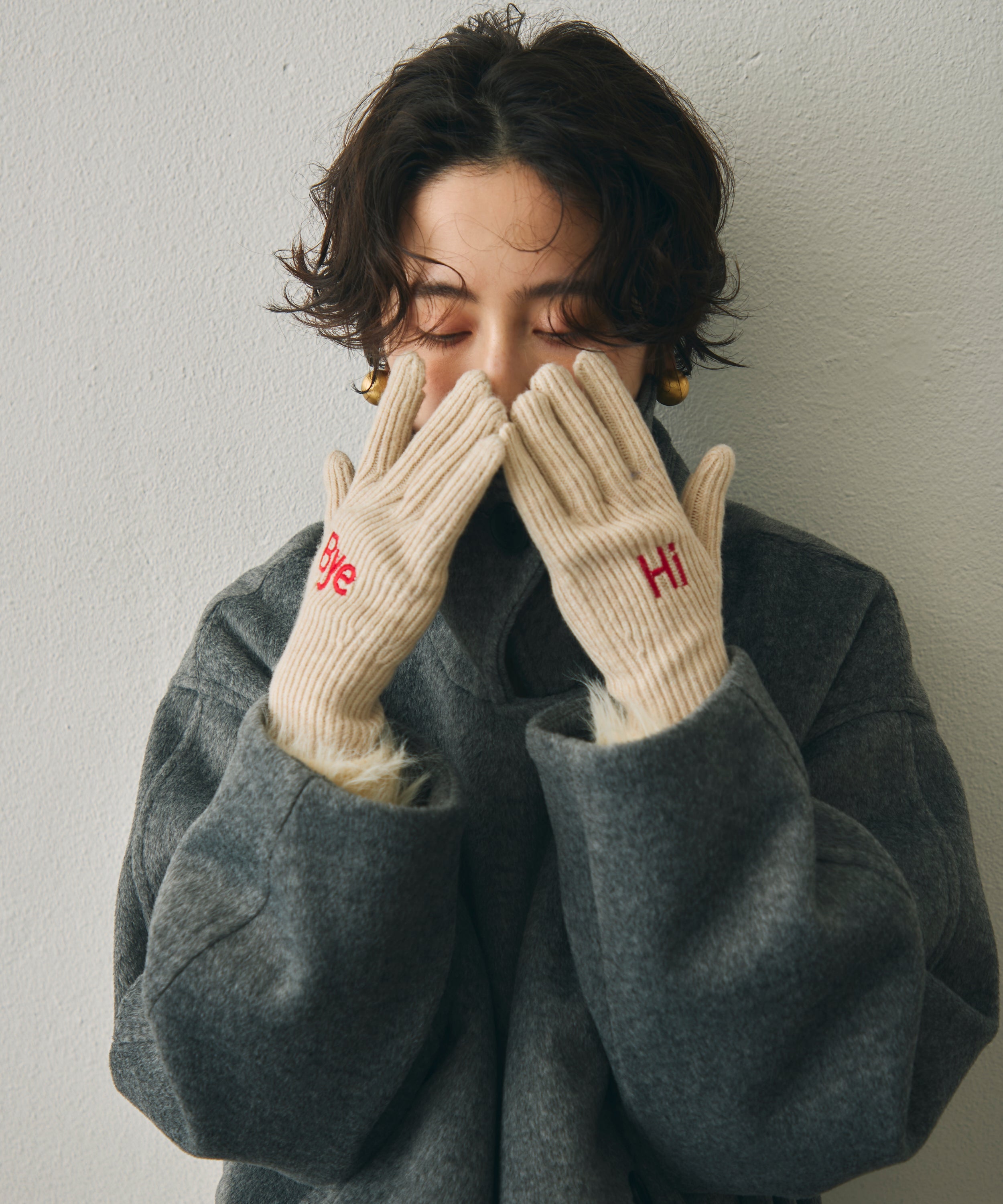 Hi-Bye 刺繍ニットグローブ | Trish