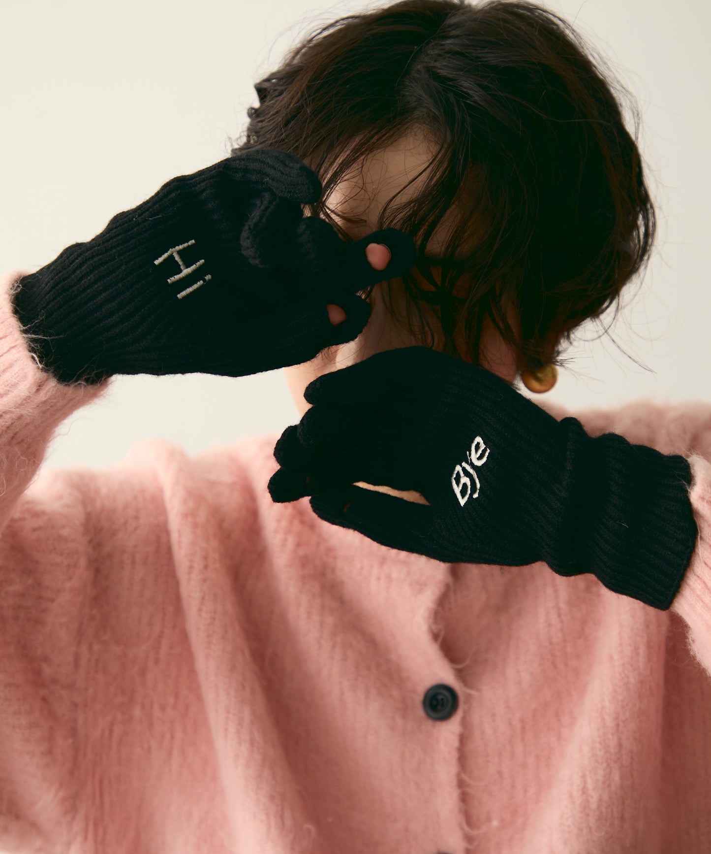 Hi-Bye 刺繍ニットグローブ