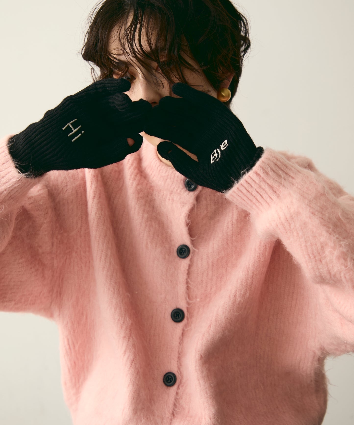 Hi-Bye 刺繍ニットグローブ