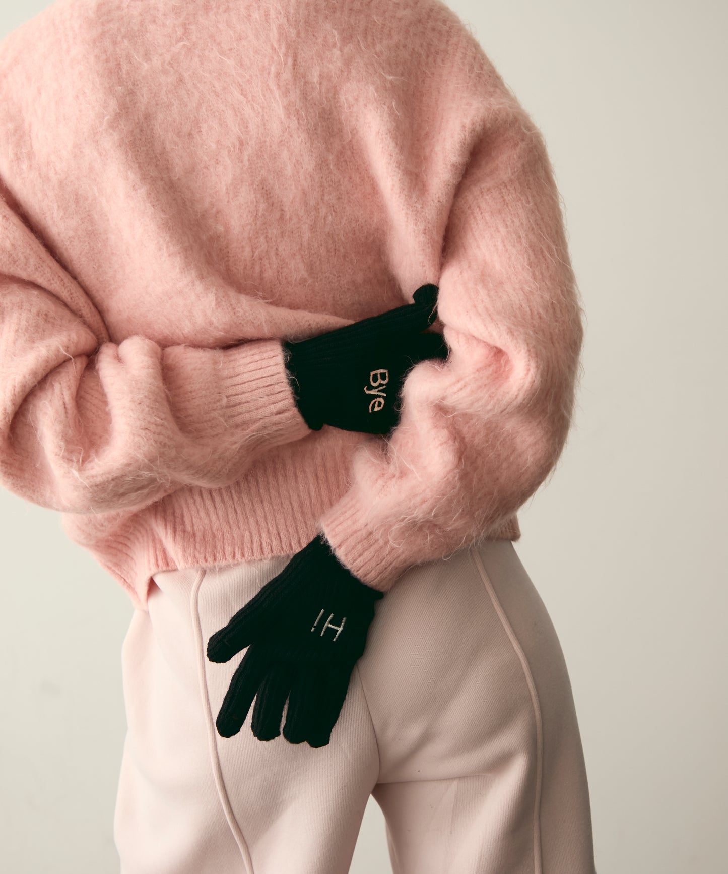 Hi-Bye 刺繍ニットグローブ