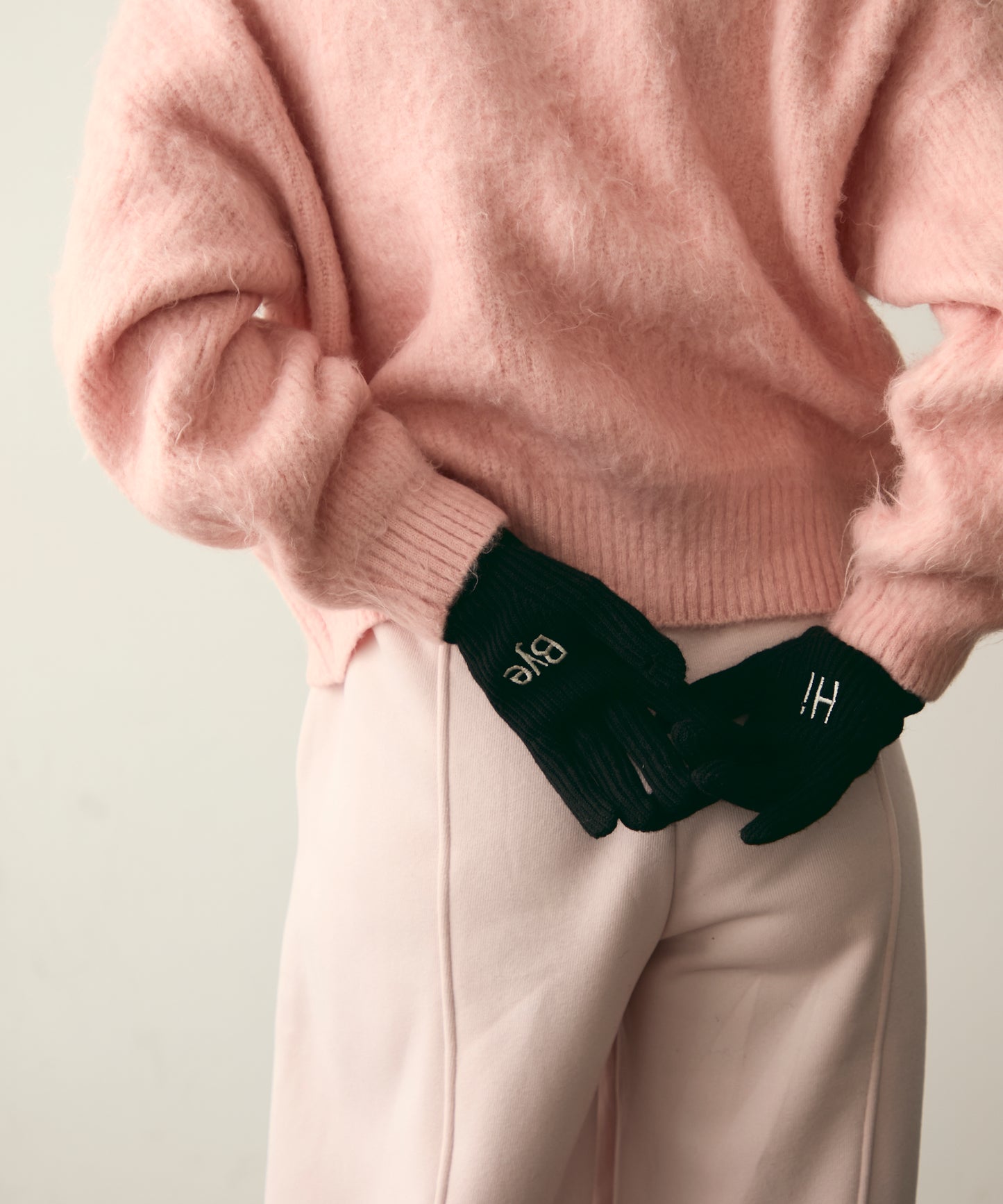 Hi-Bye 刺繍ニットグローブ