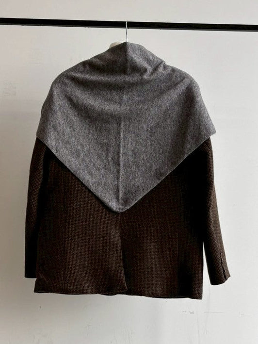 【ウール混】トライアングルニットマフラー