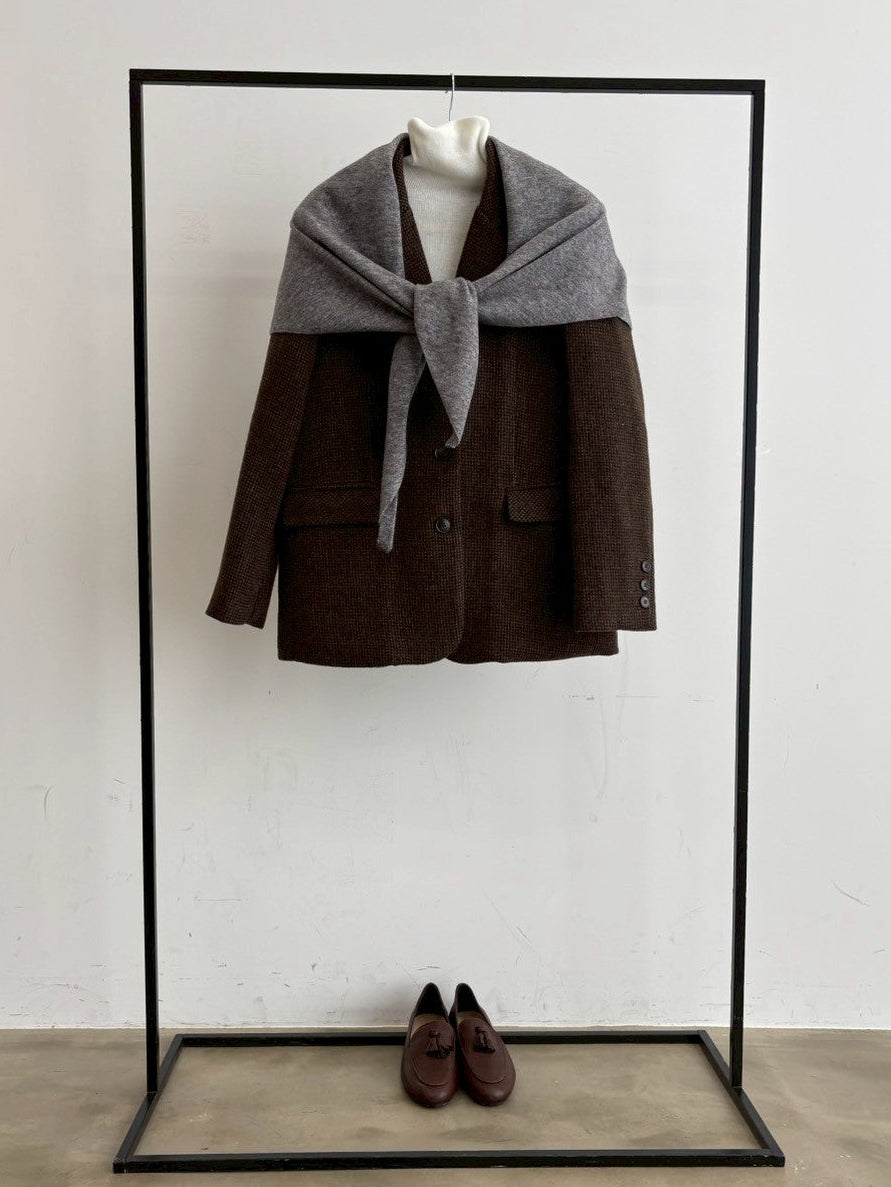 【ウール混】トライアングルニットマフラー