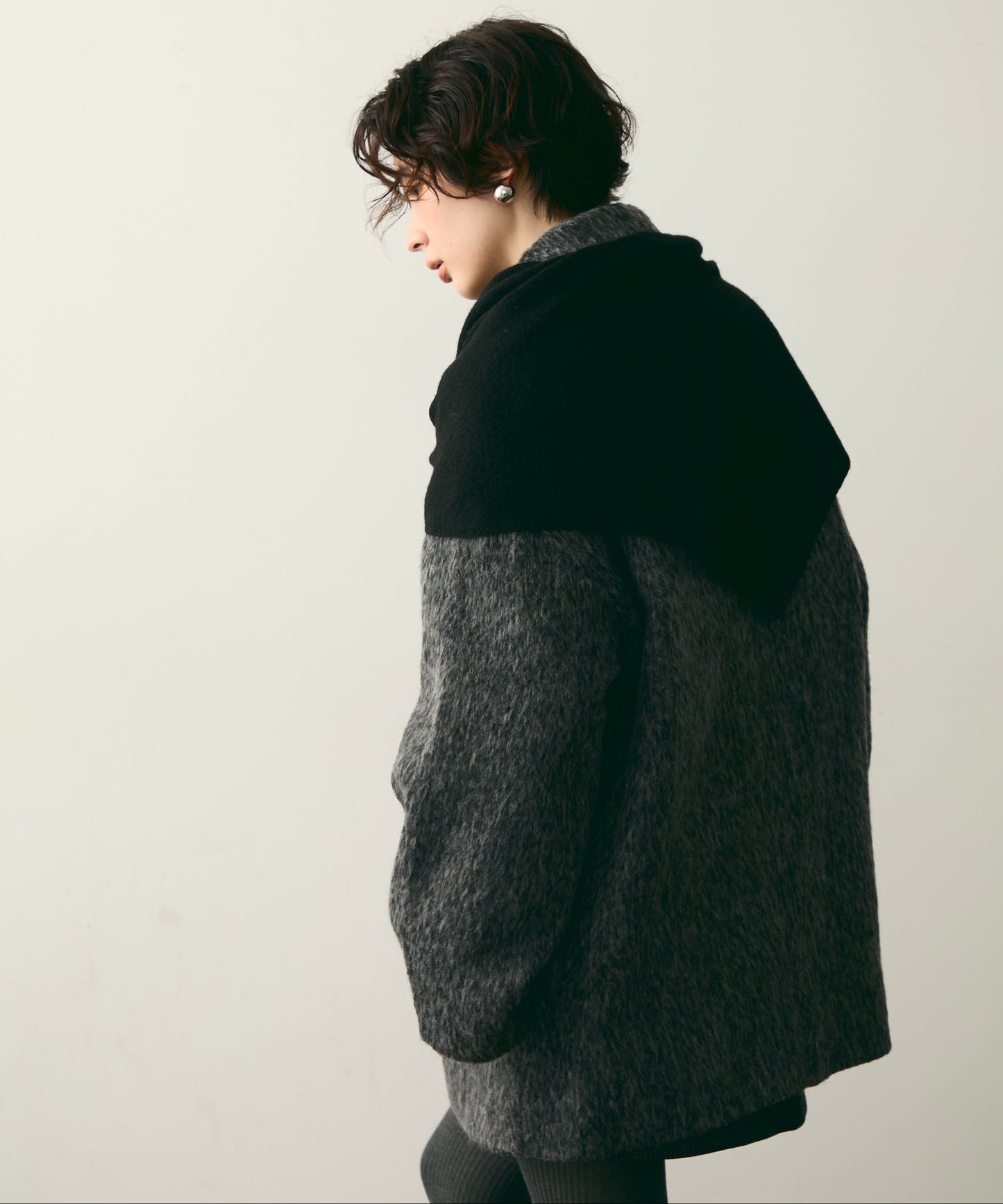 【ウール混】トライアングルニットマフラー