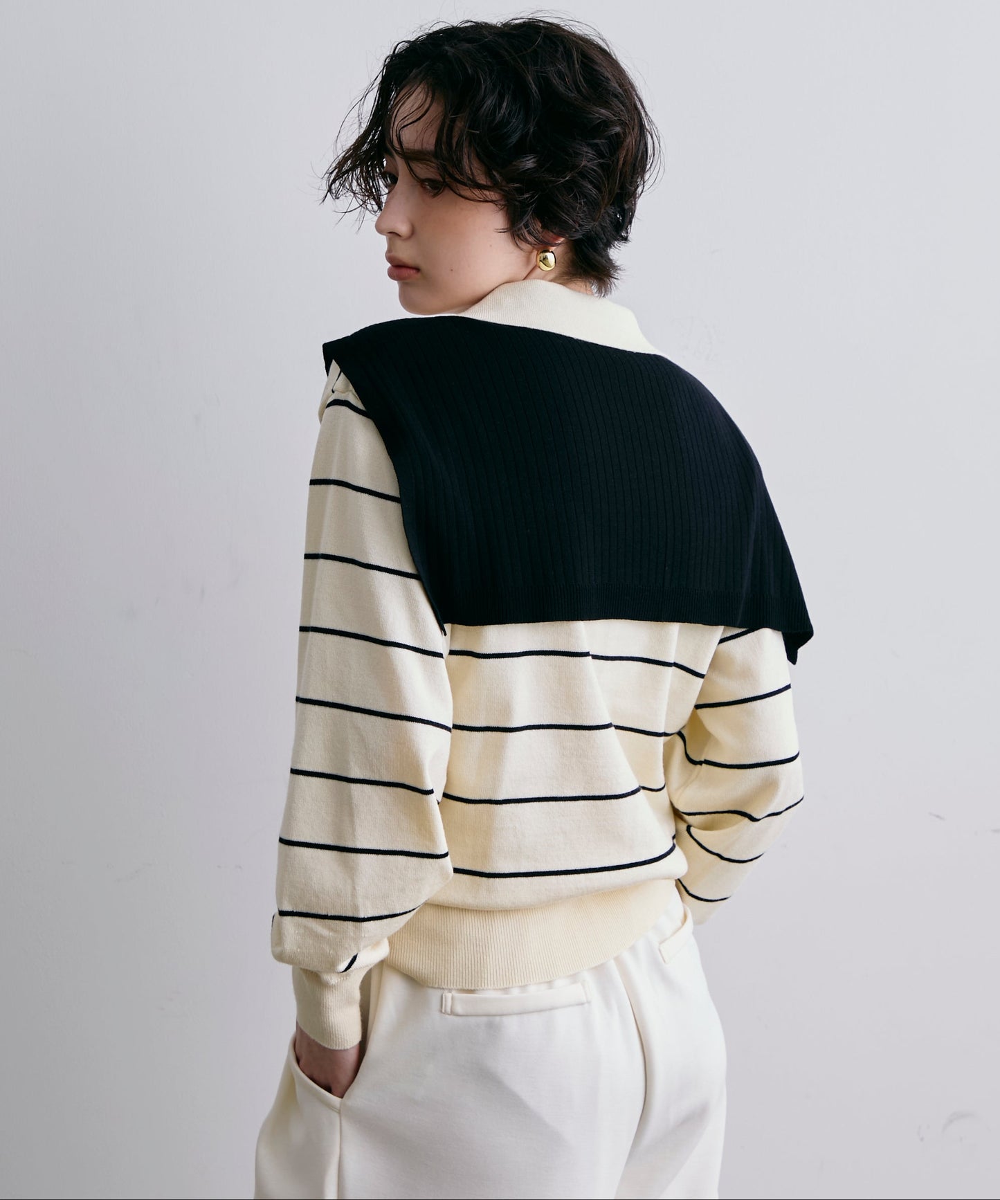 肩掛けリブストール