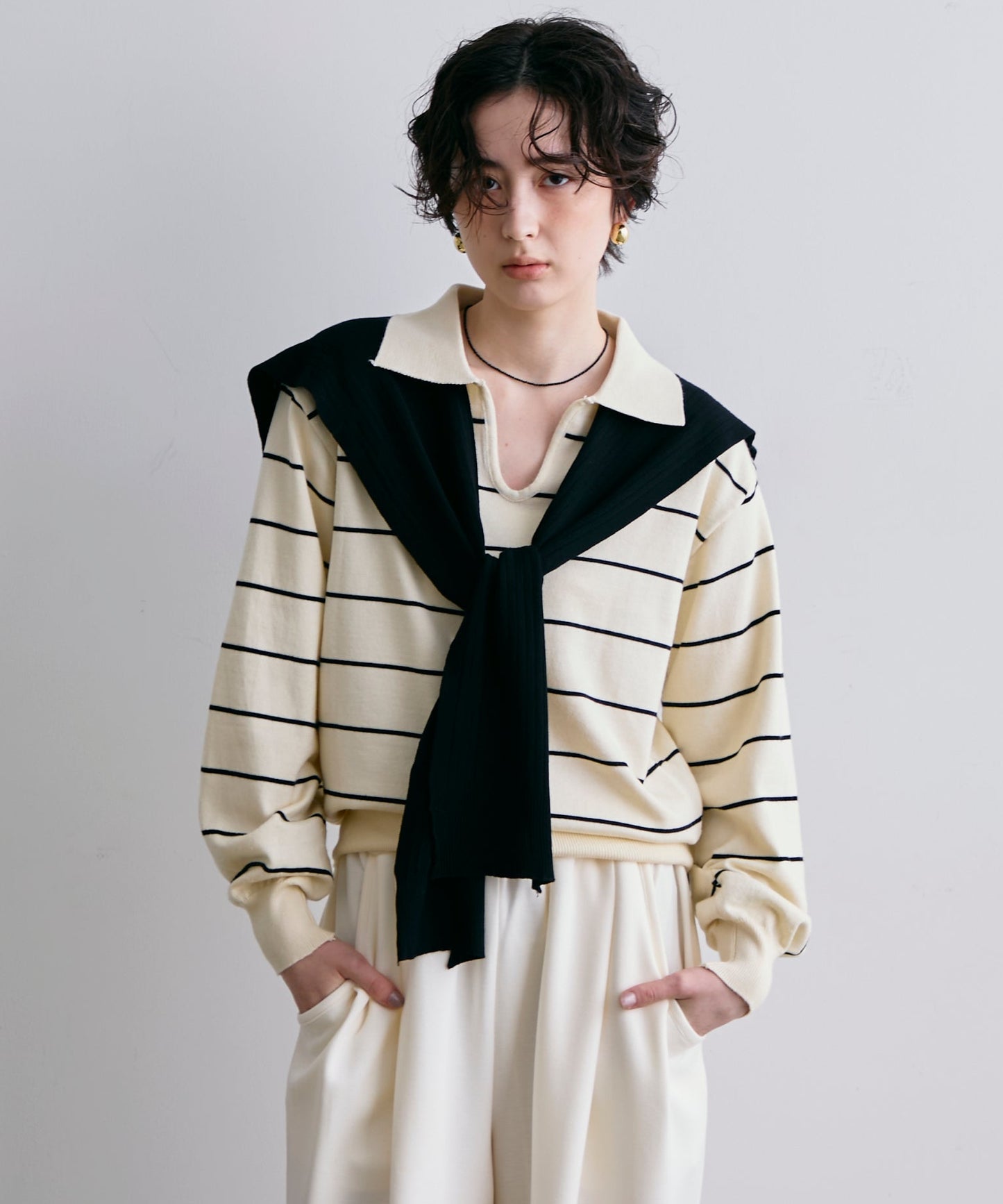 肩掛けリブストール