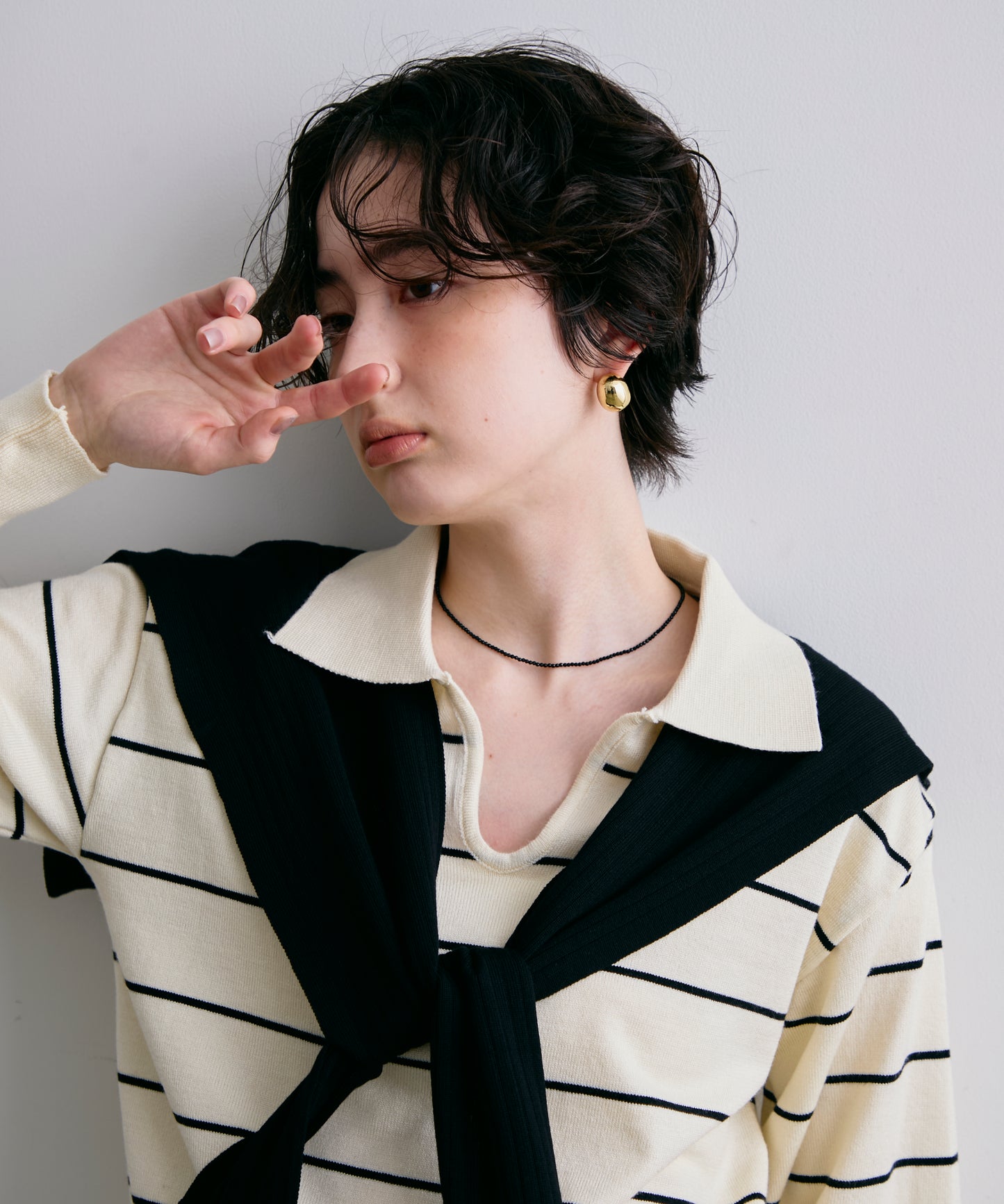 肩掛けリブストール