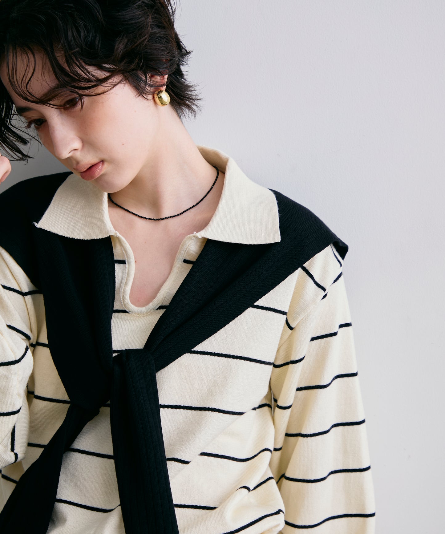 肩掛けリブストール