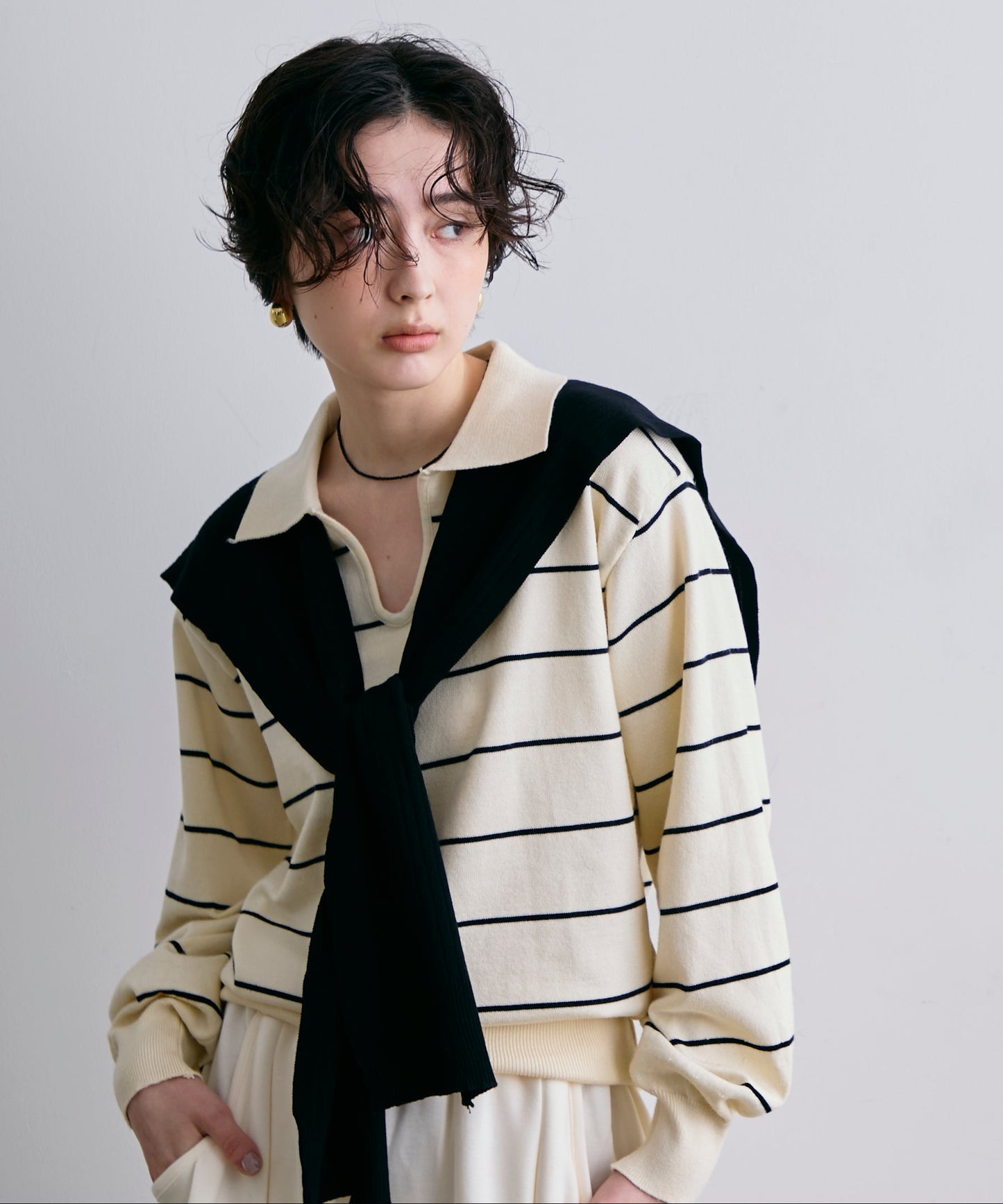 肩掛けリブストール