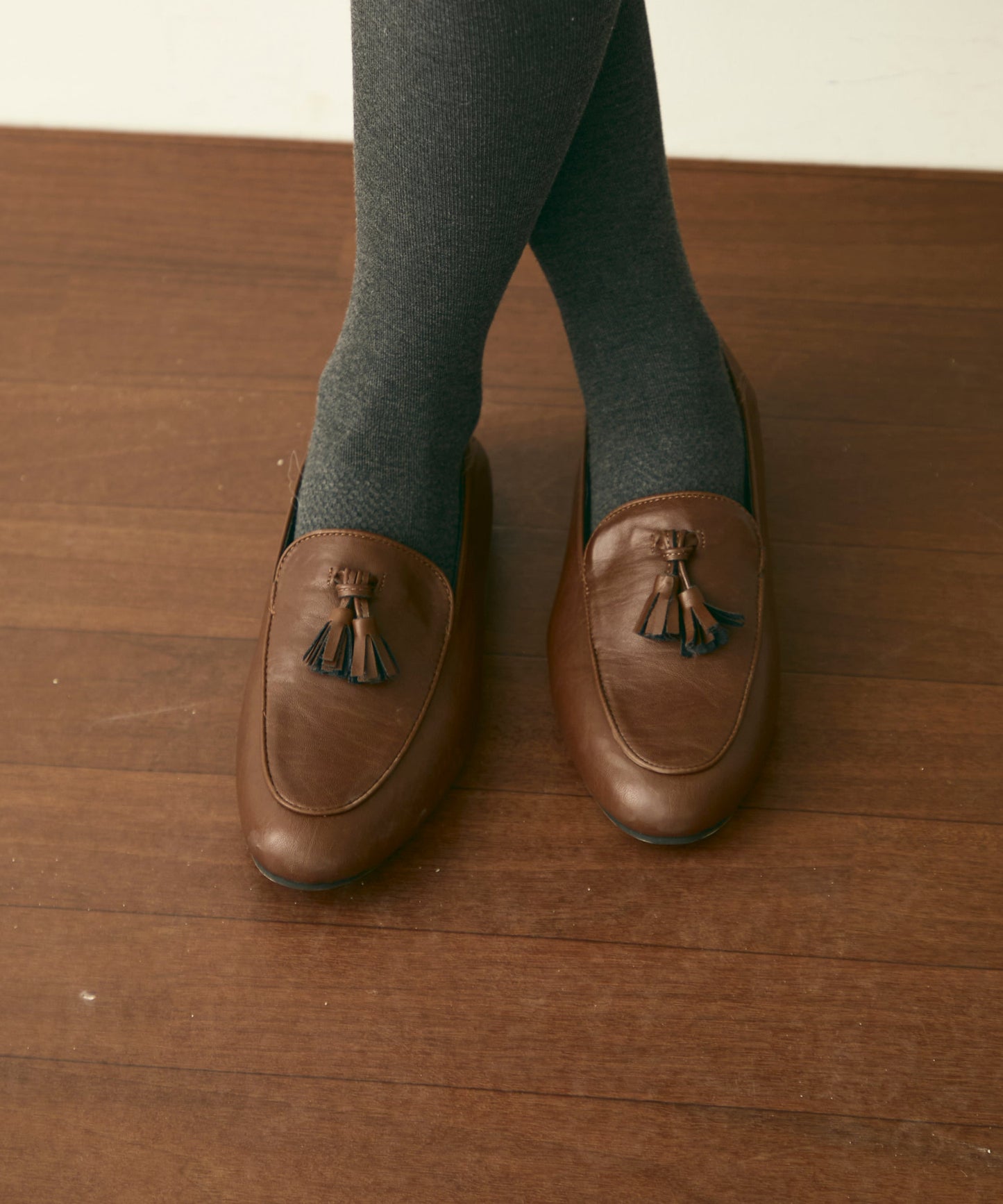 ビーガンレザータッセルローファー