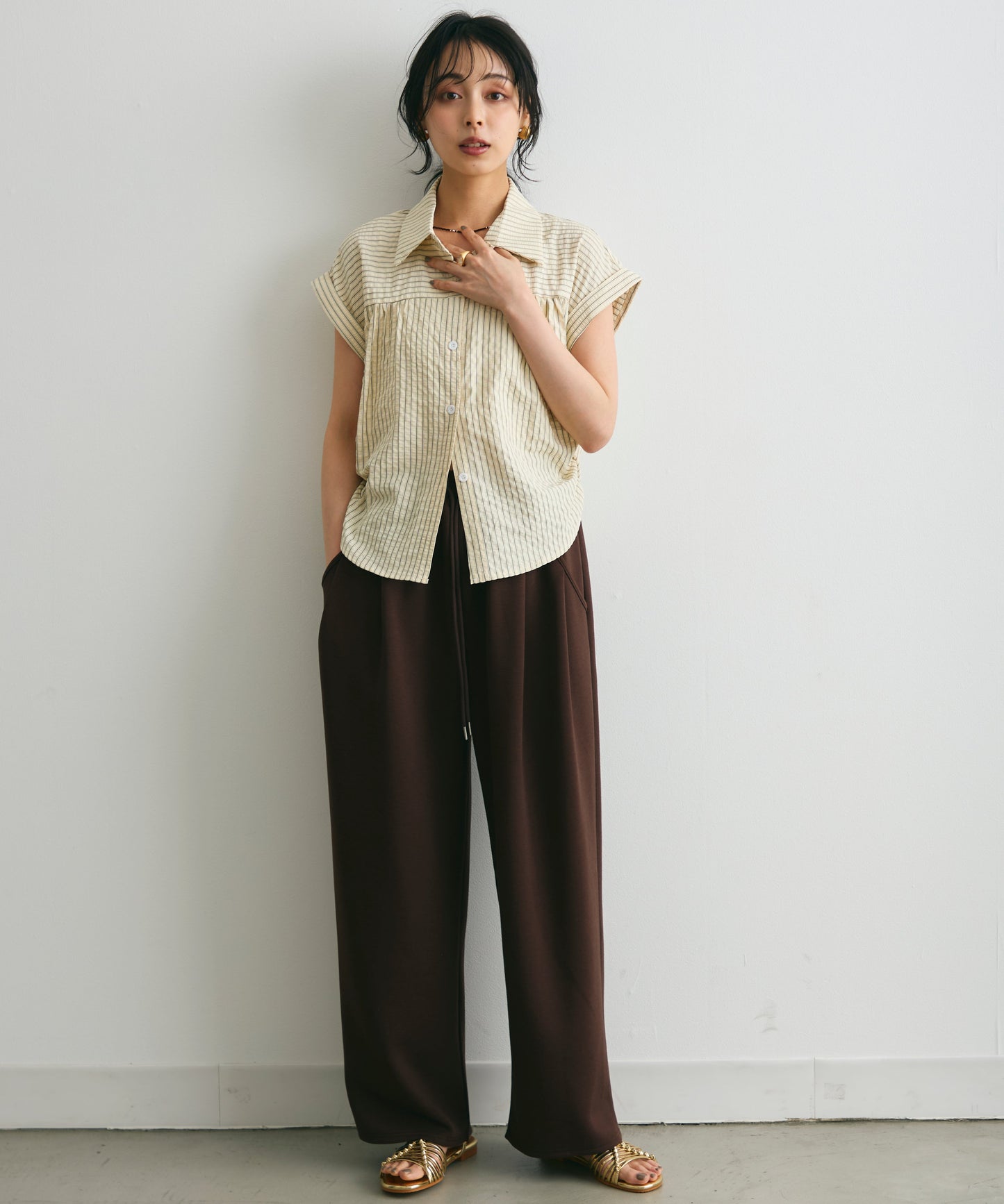 サッカーストライプフレンチシャツ