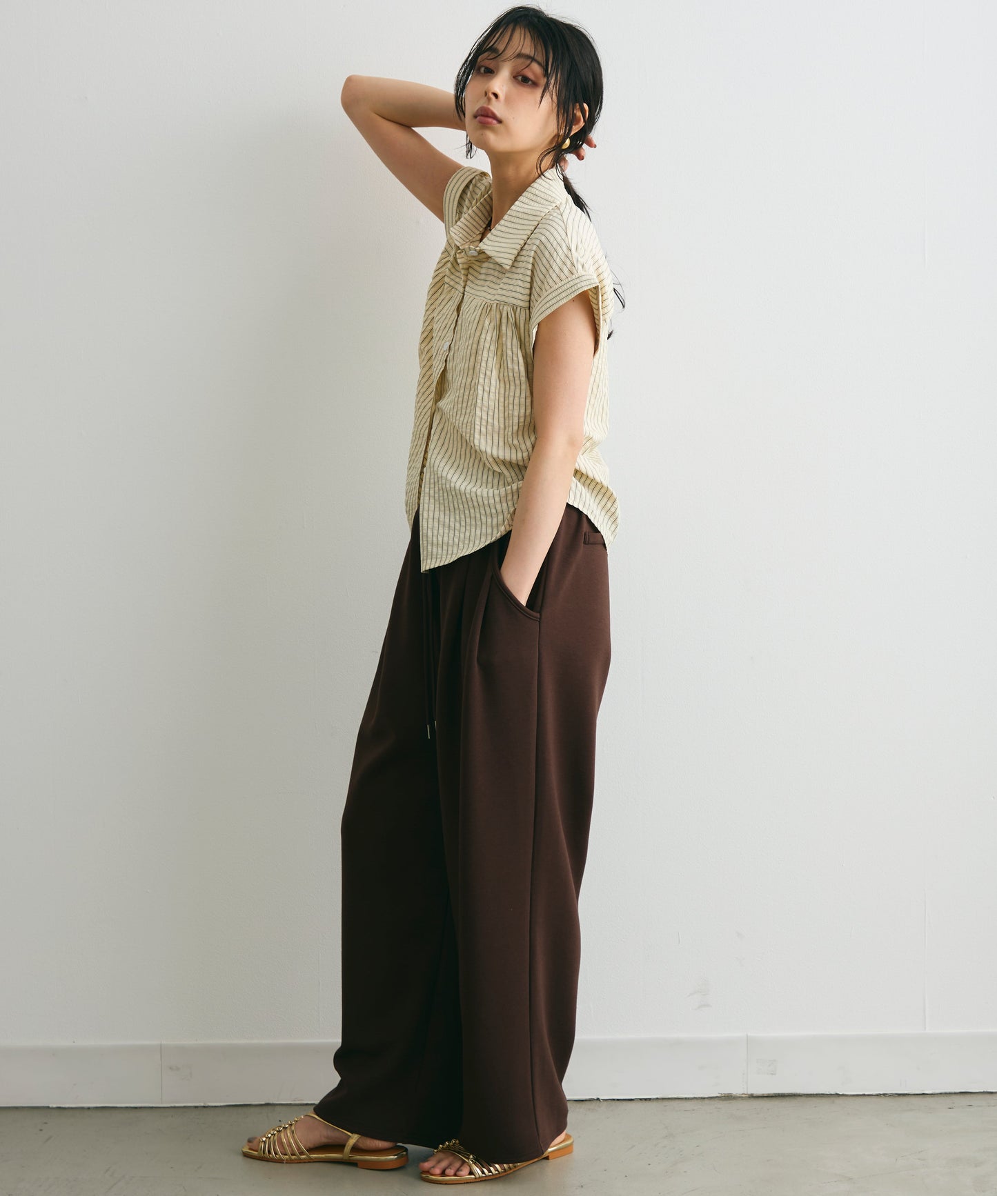 サッカーストライプフレンチシャツ