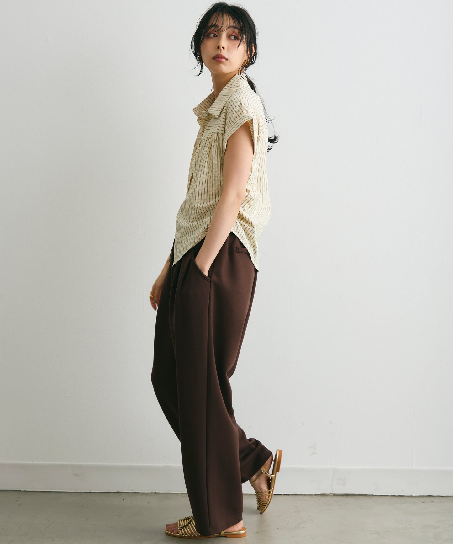 サッカーストライプフレンチシャツ