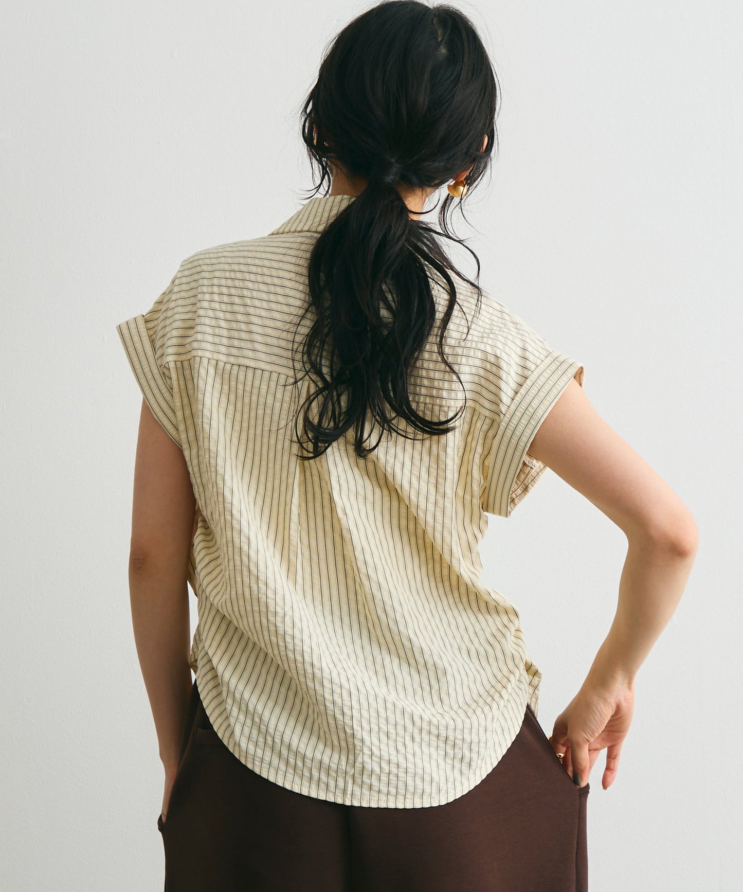 サッカーストライプフレンチシャツ