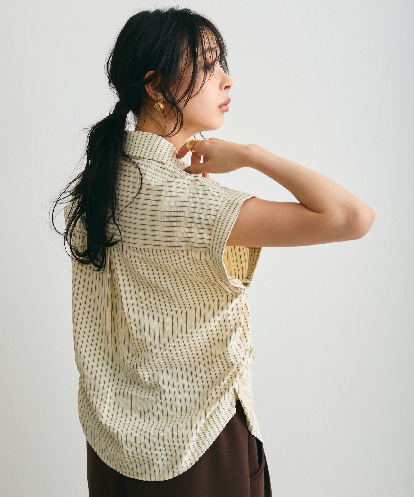 サッカーストライプフレンチシャツ