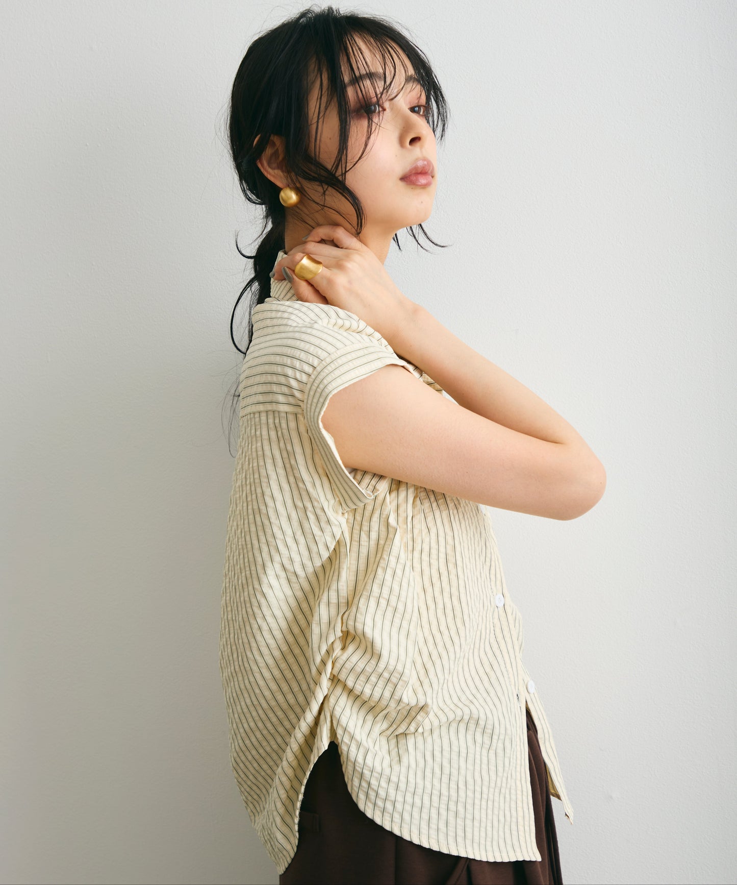 サッカーストライプフレンチシャツ