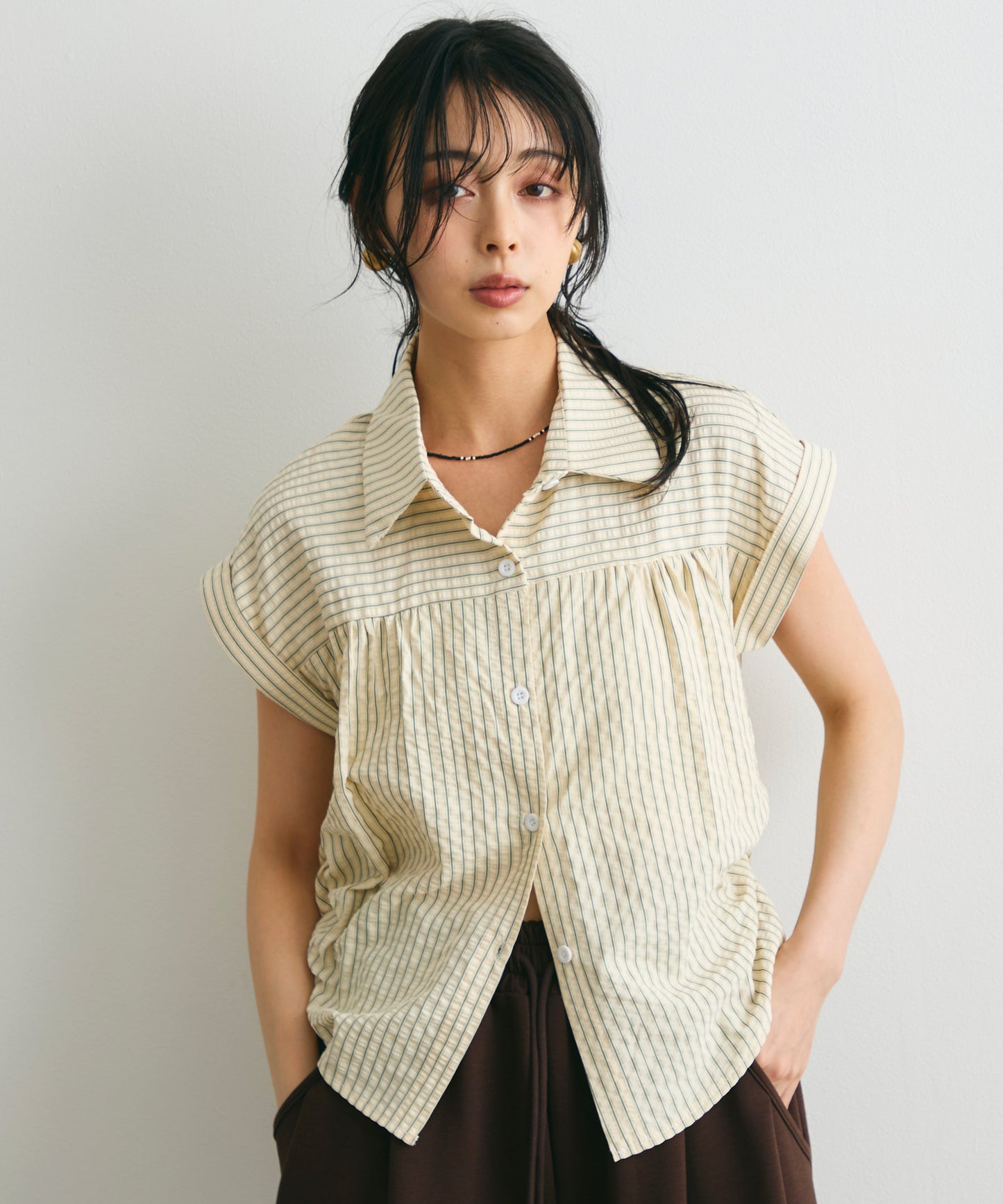 サッカーストライプフレンチシャツ