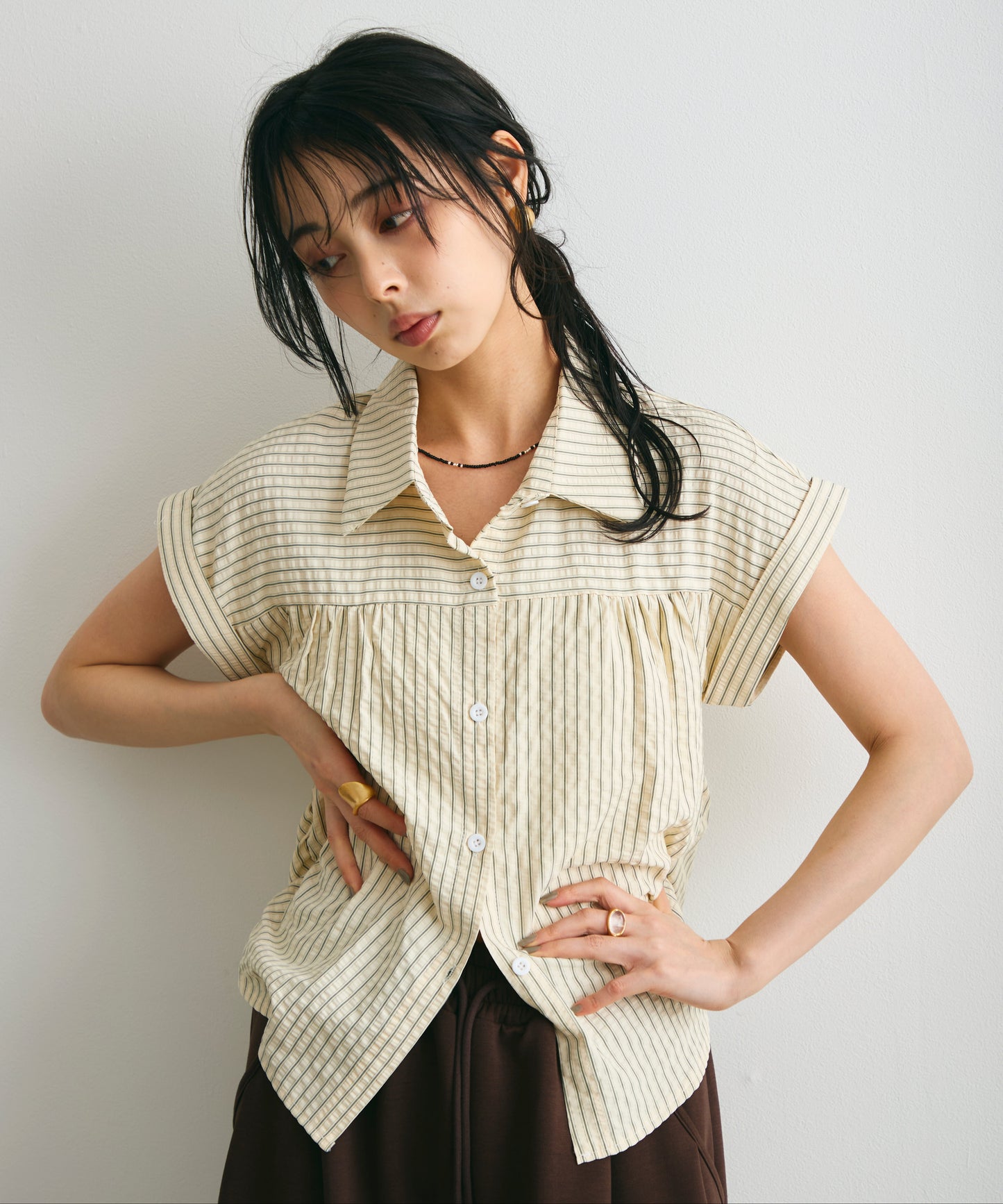 サッカーストライプフレンチシャツ