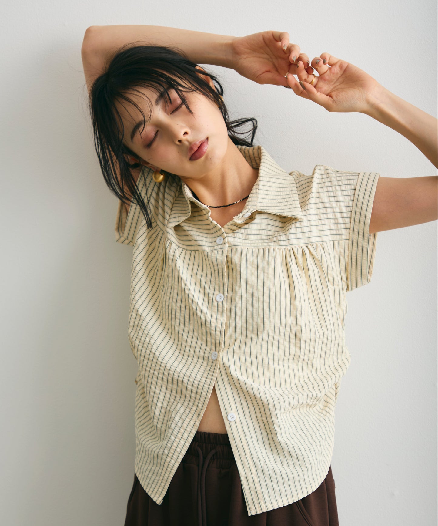 サッカーストライプフレンチシャツ