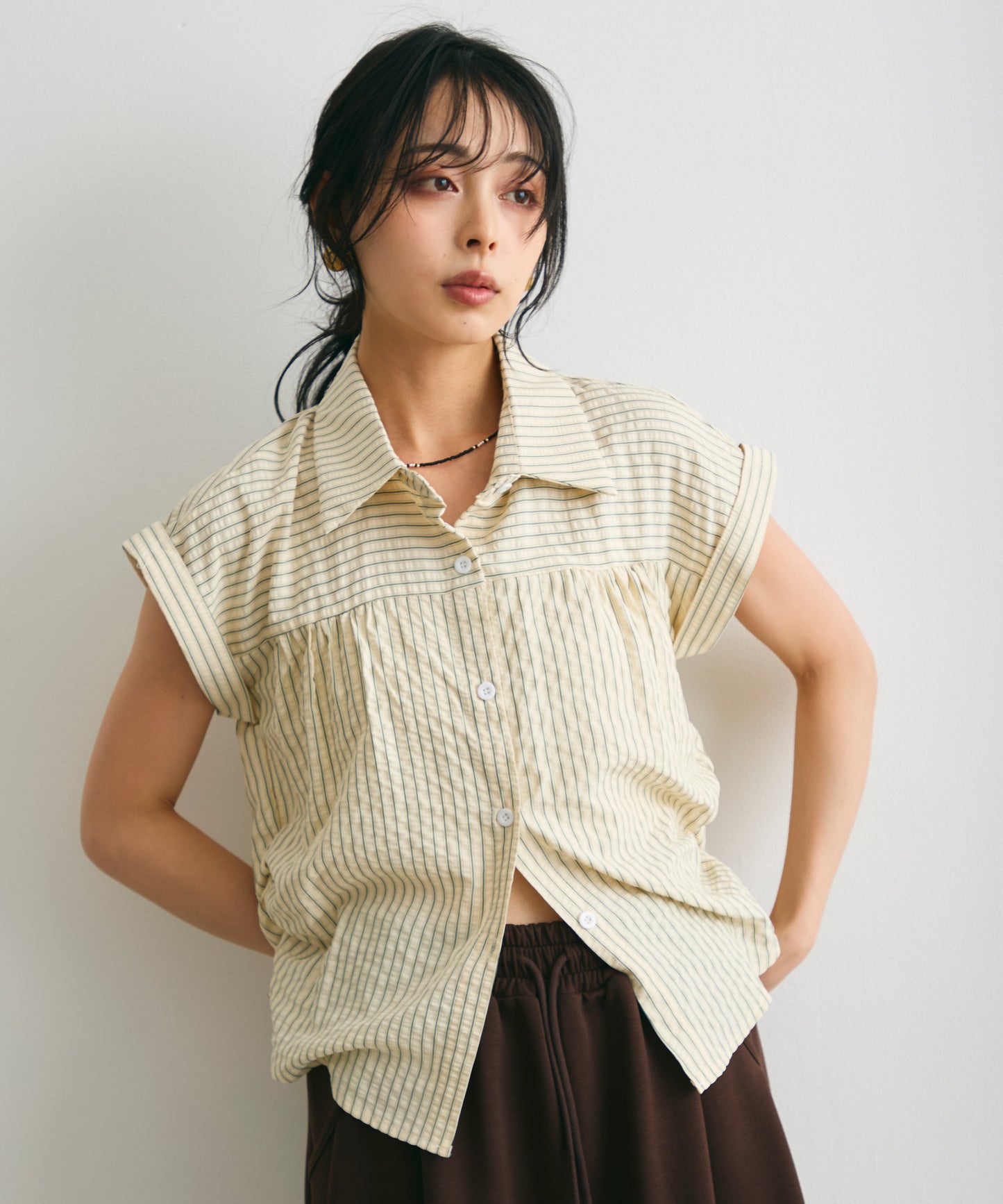 サッカーストライプフレンチシャツ