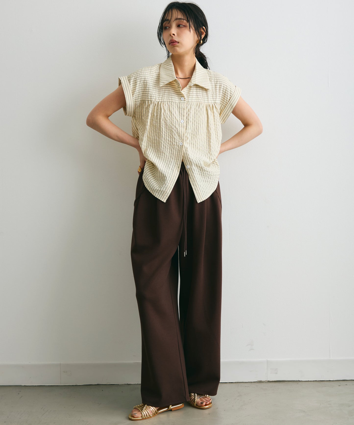 サッカーストライプフレンチシャツ