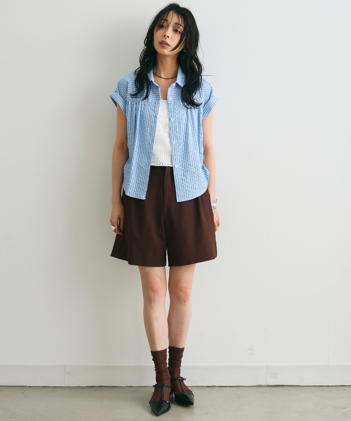 サッカーストライプフレンチシャツ