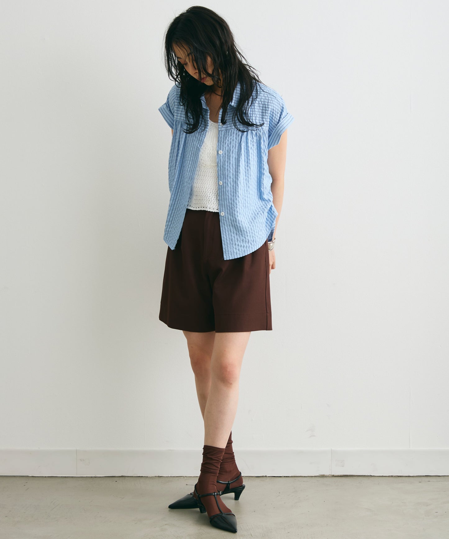 サッカーストライプフレンチシャツ