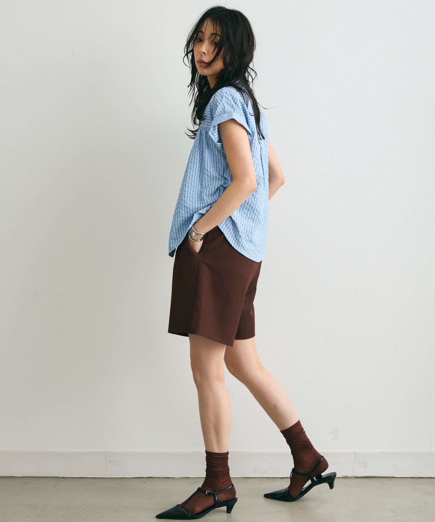 サッカーストライプフレンチシャツ