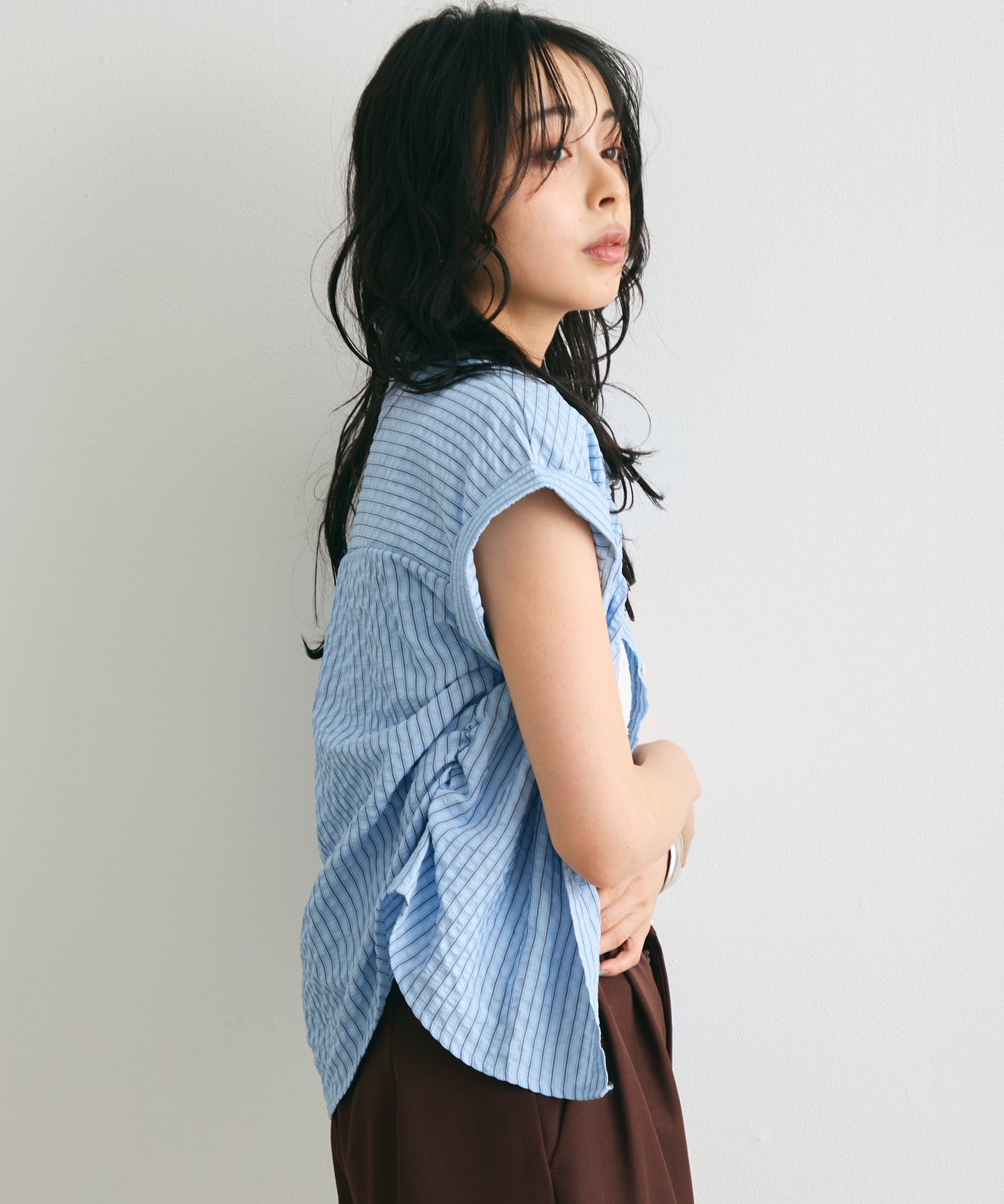 サッカーストライプフレンチシャツ