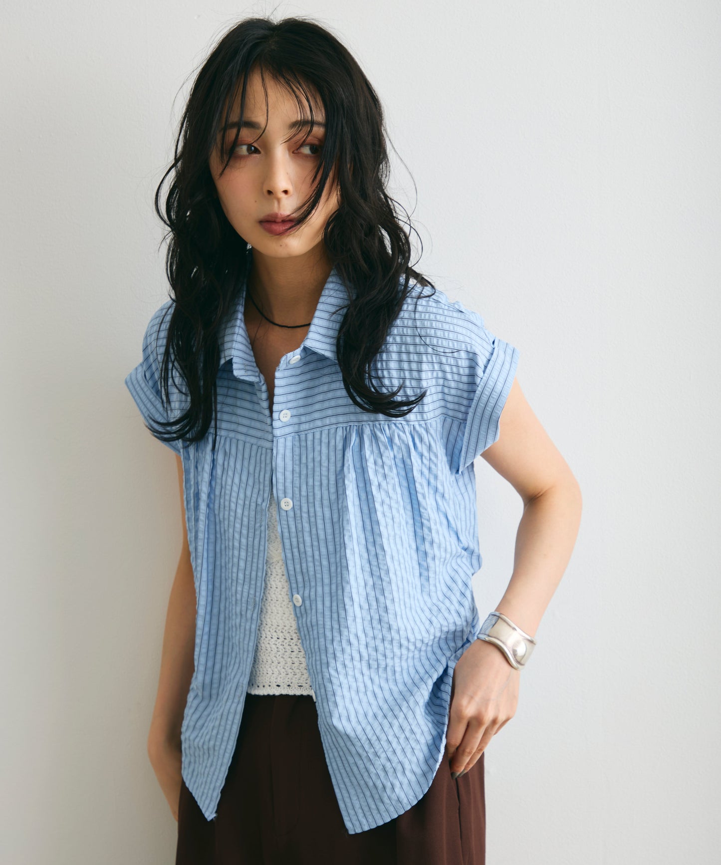 サッカーストライプフレンチシャツ