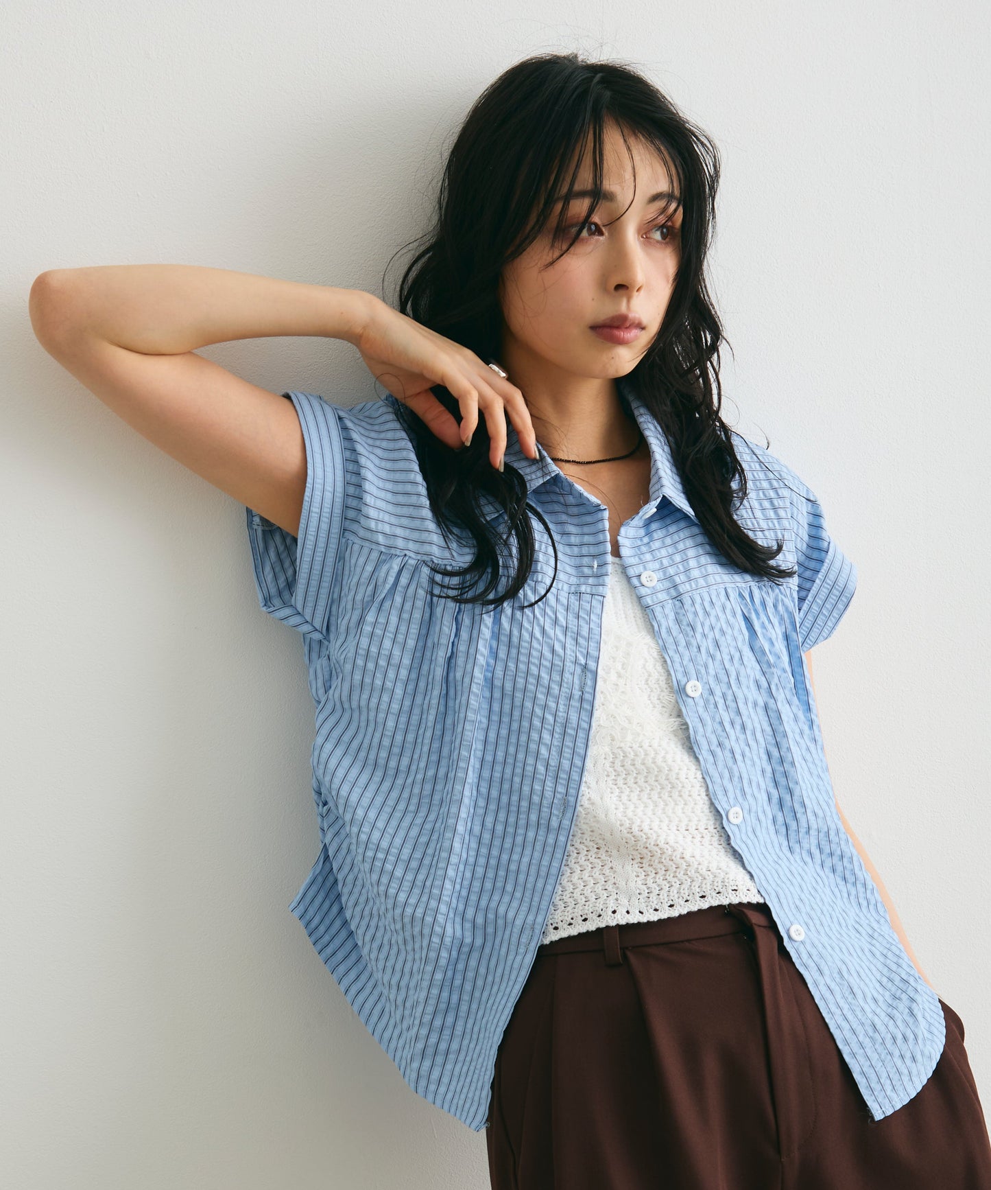 サッカーストライプフレンチシャツ