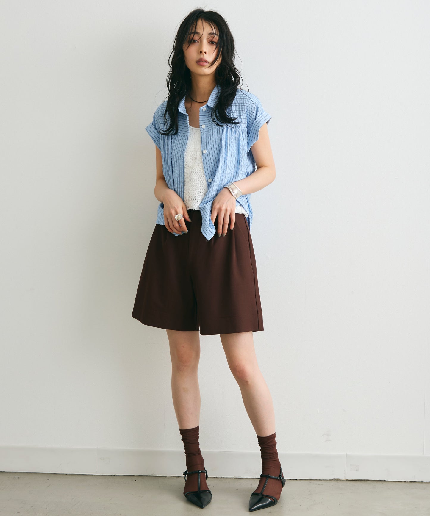 サッカーストライプフレンチシャツ