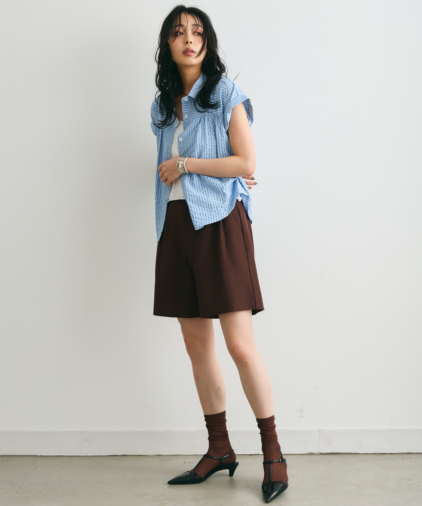 サッカーストライプフレンチシャツ