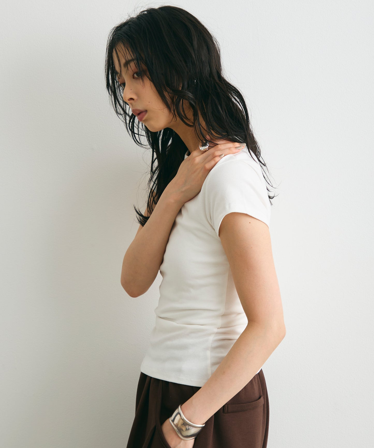 クルーネックフレンチTシャツ