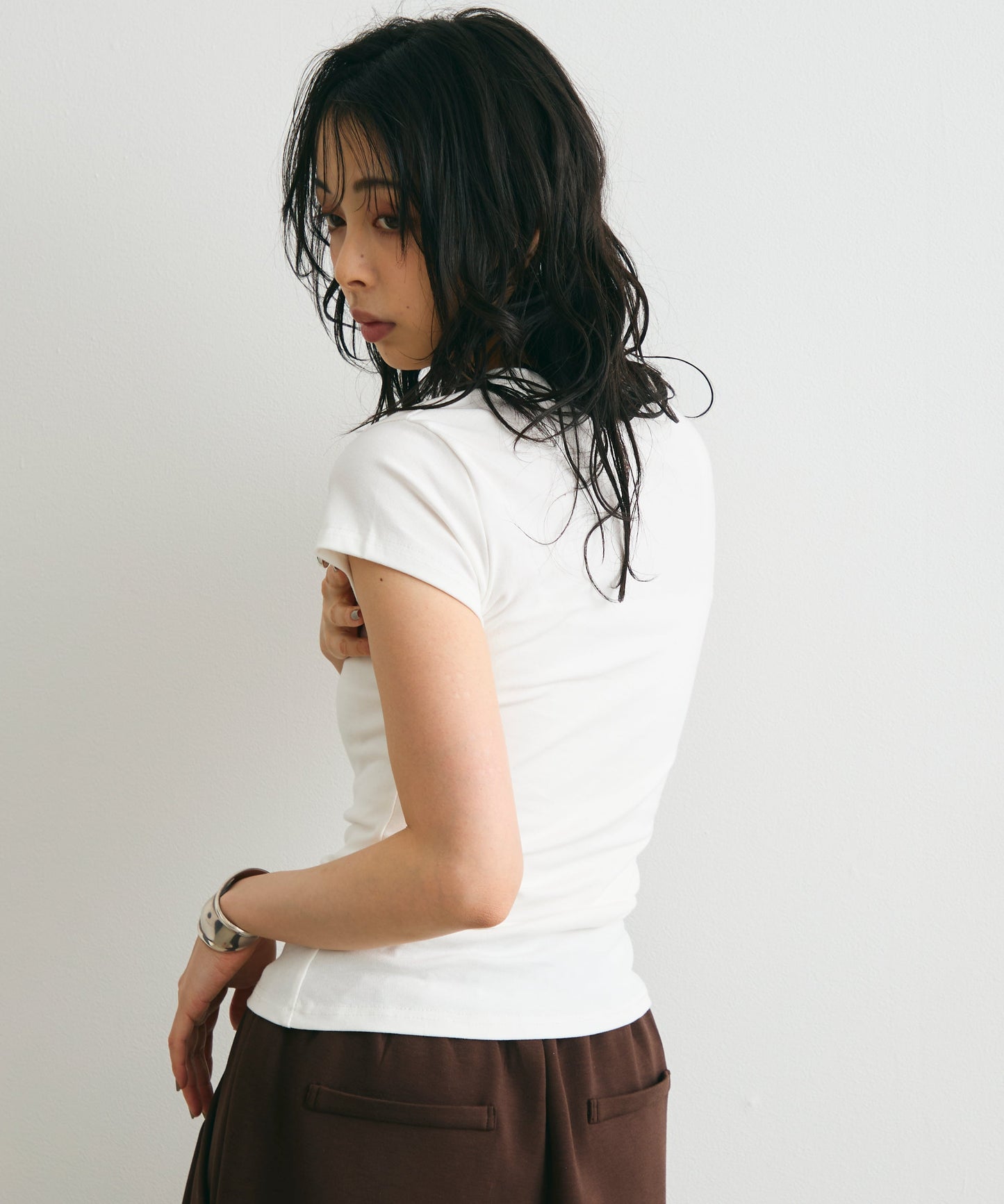 クルーネックフレンチTシャツ