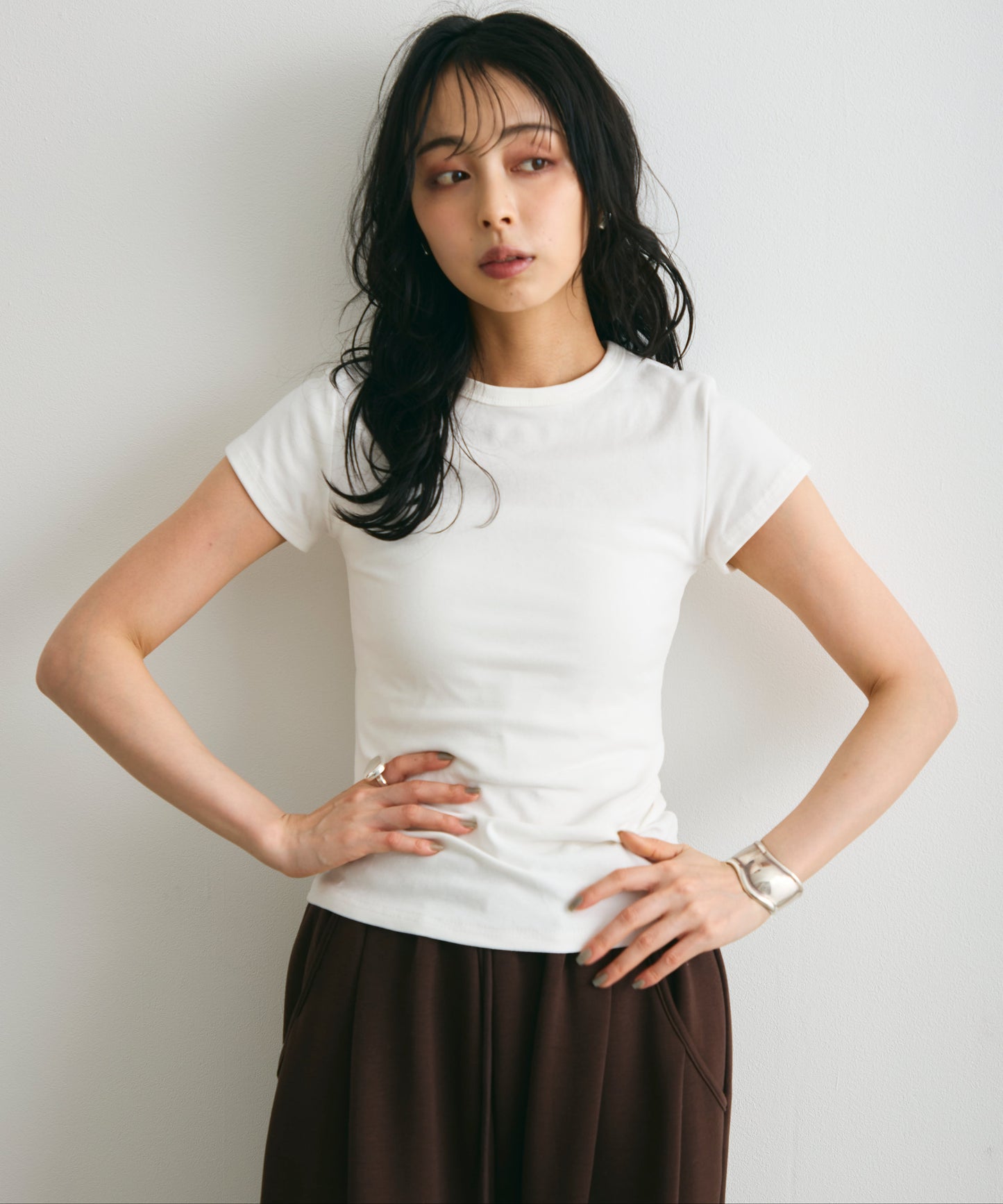 クルーネックフレンチTシャツ