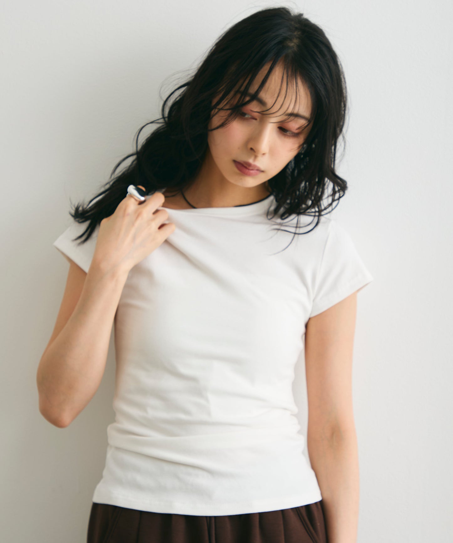 クルーネックフレンチTシャツ