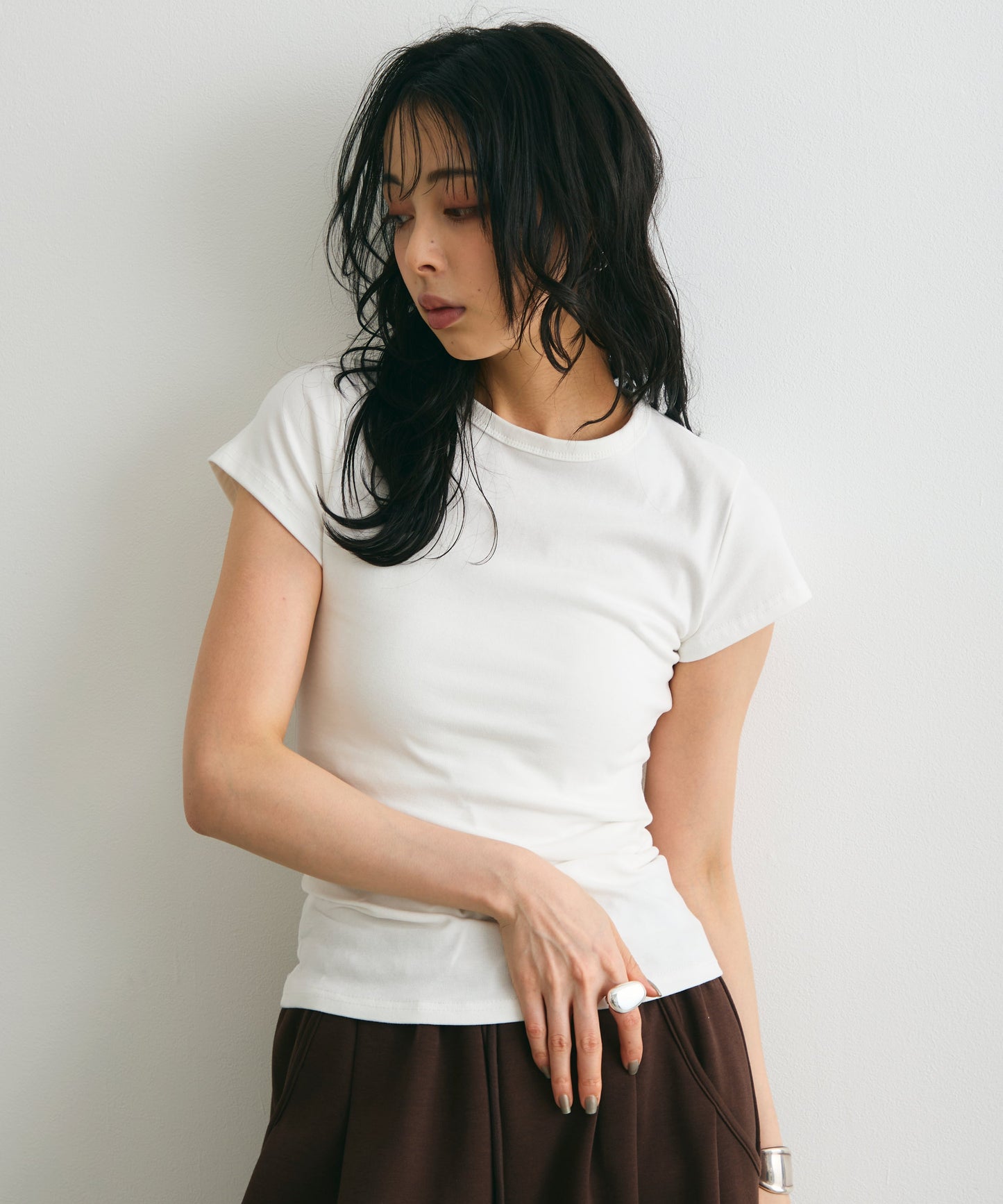 クルーネックフレンチTシャツ