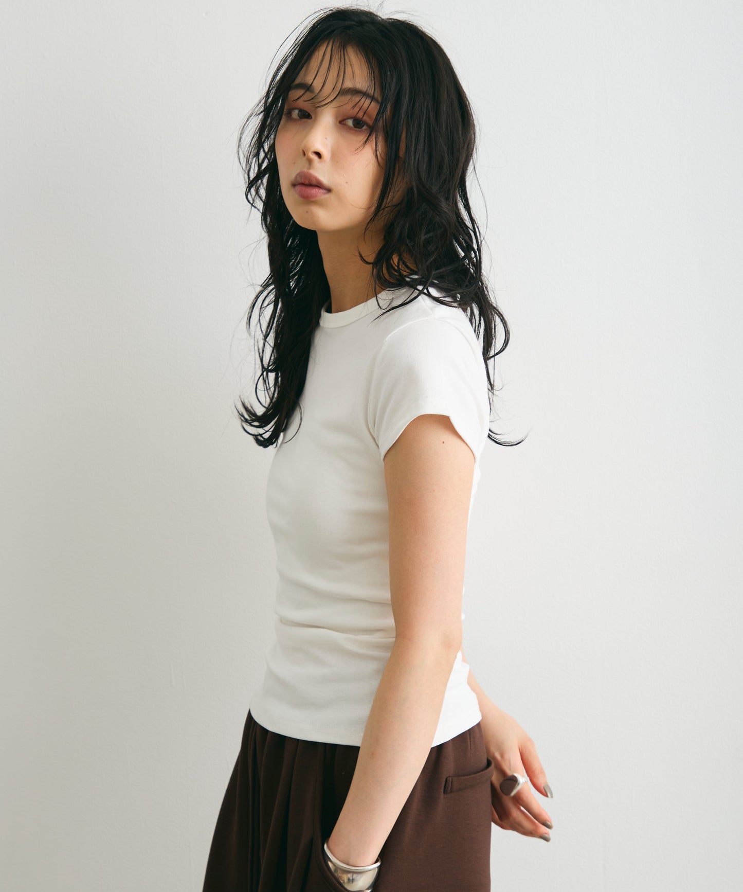 クルーネックフレンチTシャツ