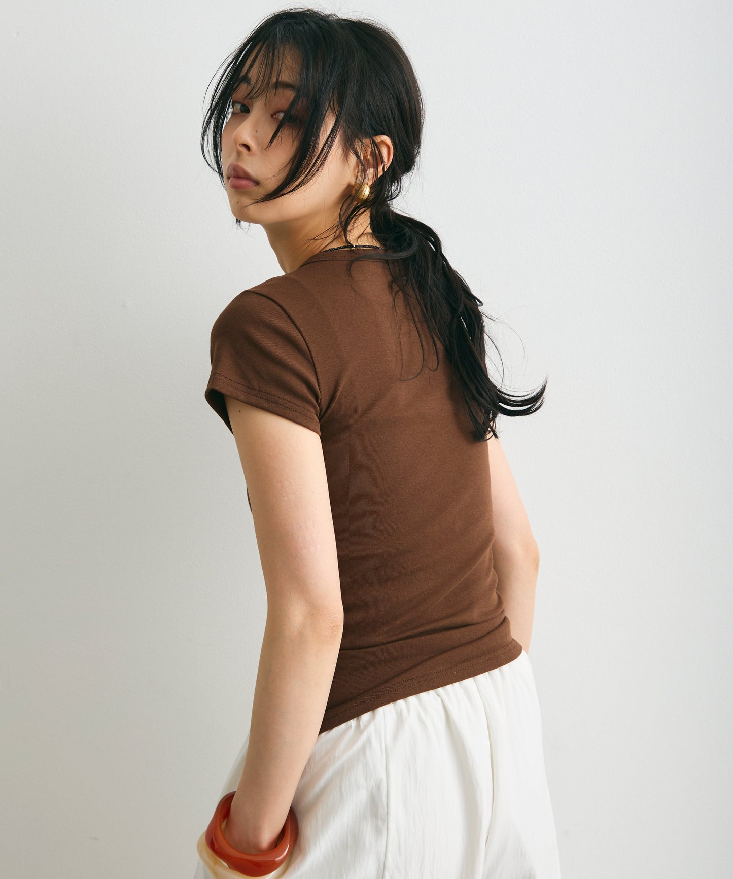 クルーネックフレンチTシャツ